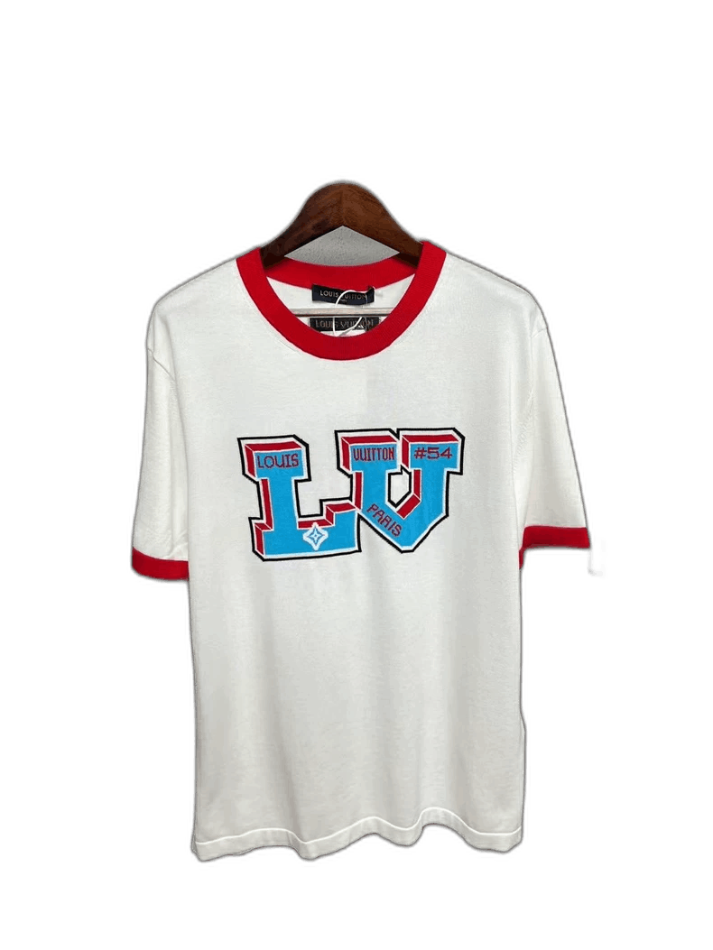 lv color-block graphic short sleeve t-shirt