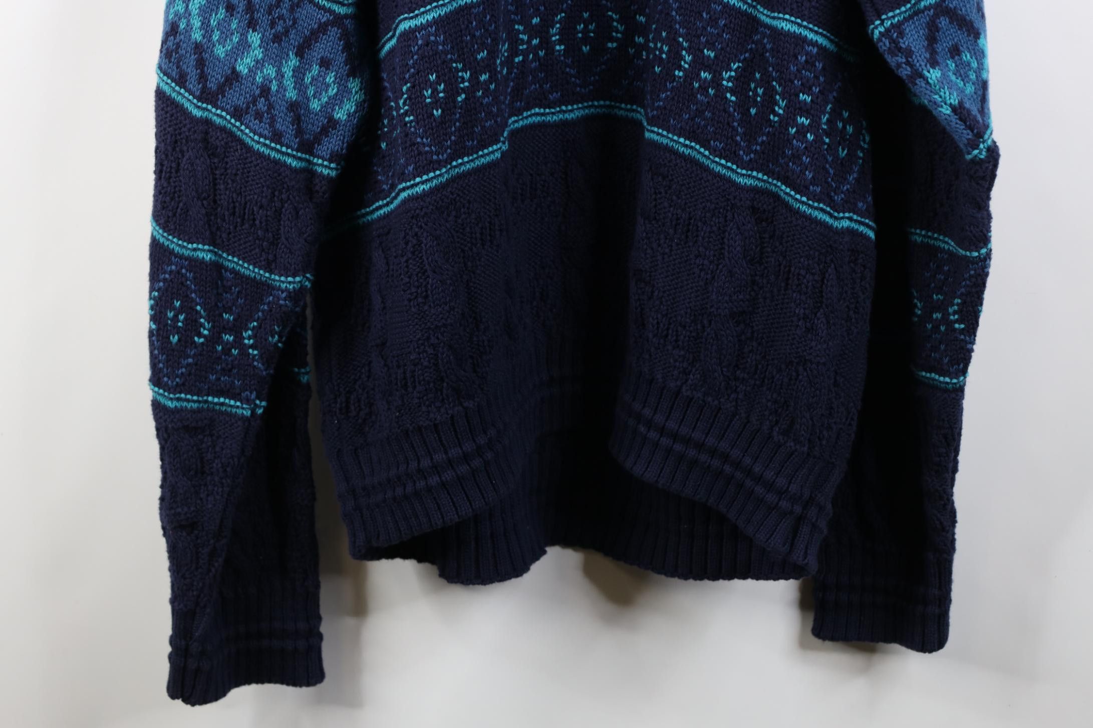 Vintage Vintage 90s Streetwear Chunky Cable Thermal Knit Sweater USA Size US L / EU 52-54 / 3 - 11 Thumbnail