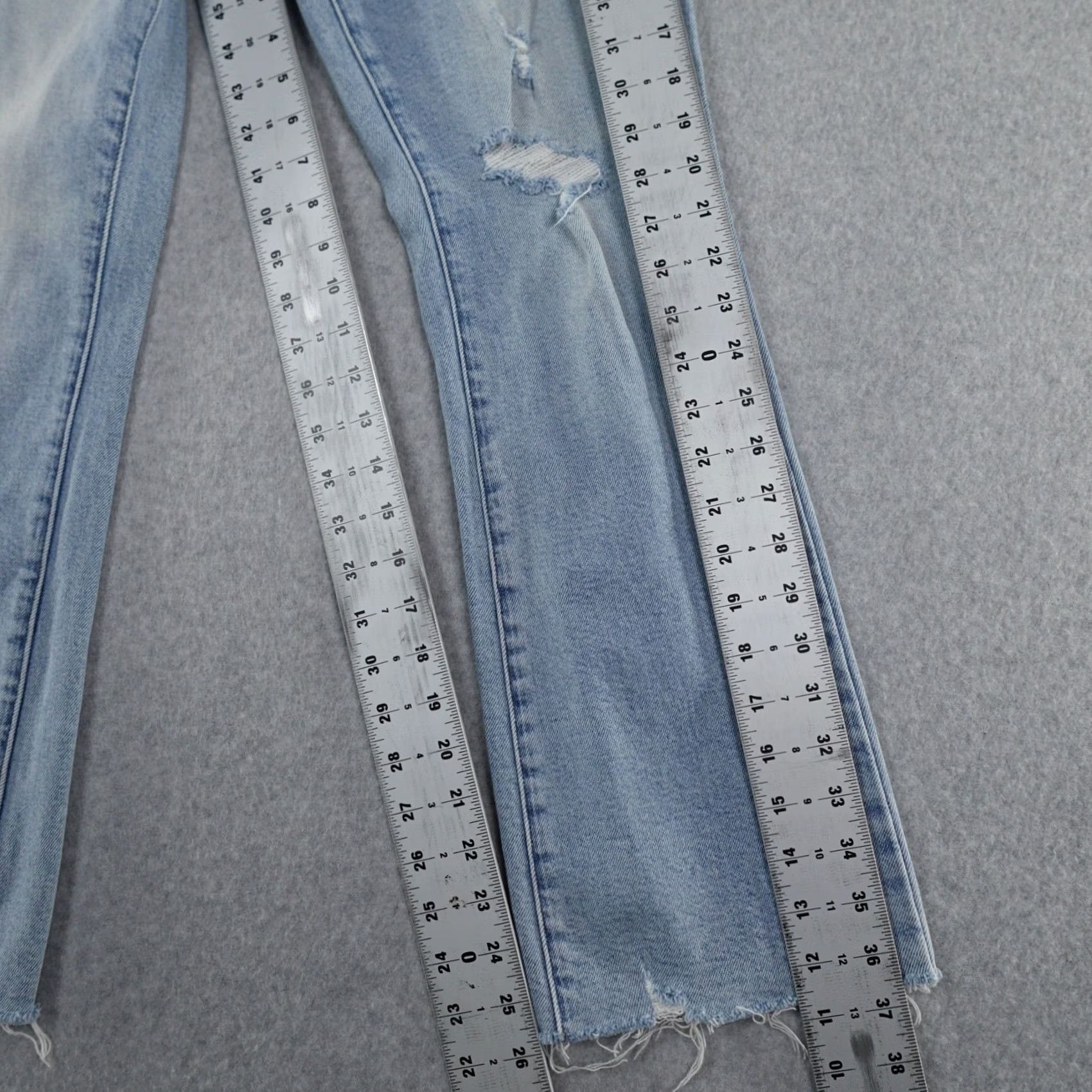 Pistola PISTOLA Jeans Womens 27 Light Wash Distressed 5-Pocket Denim Zipper Fly Straight Jeans Size 27" / US 4 / IT 40 - 7 Thumbnail