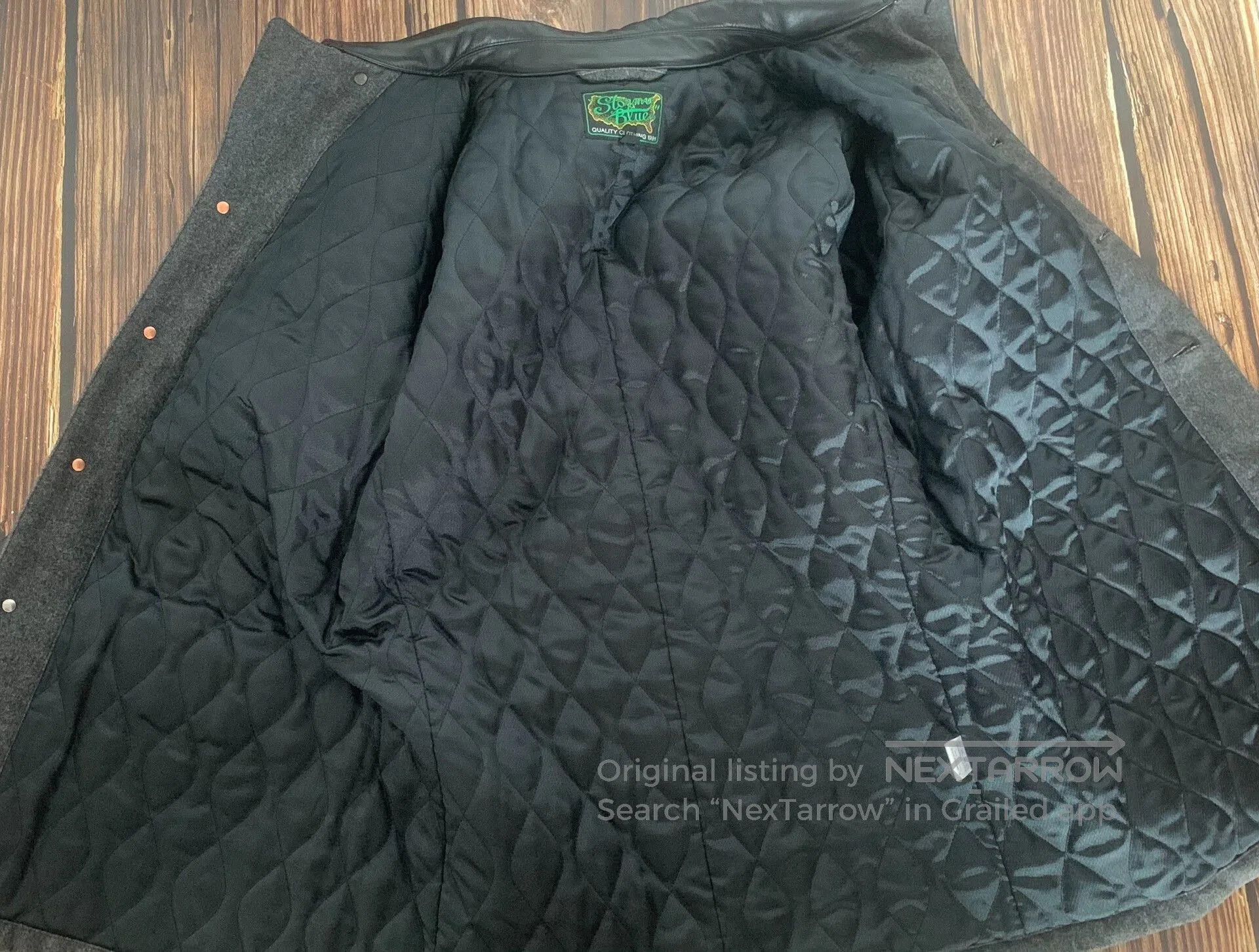 Pherrow's gray cotton jacket with leather accents. Size US L / EU 52-54 / 3 - 7 Thumbnail
