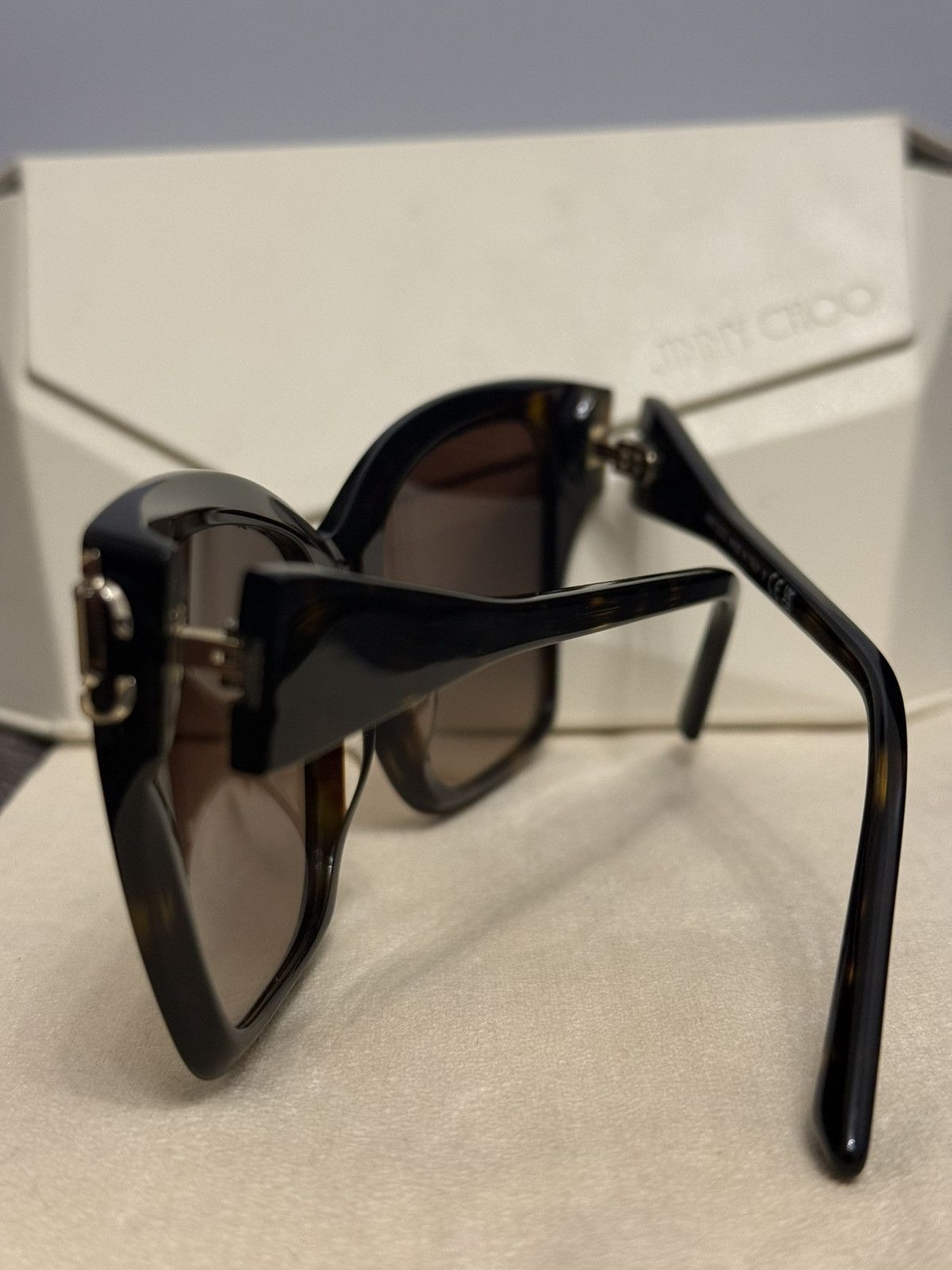 Jimmy Choo Jimmy Choo Tortoiseshell Square Sunglasses – Made in Italy Size ONE SIZE - 6 Thumbnail