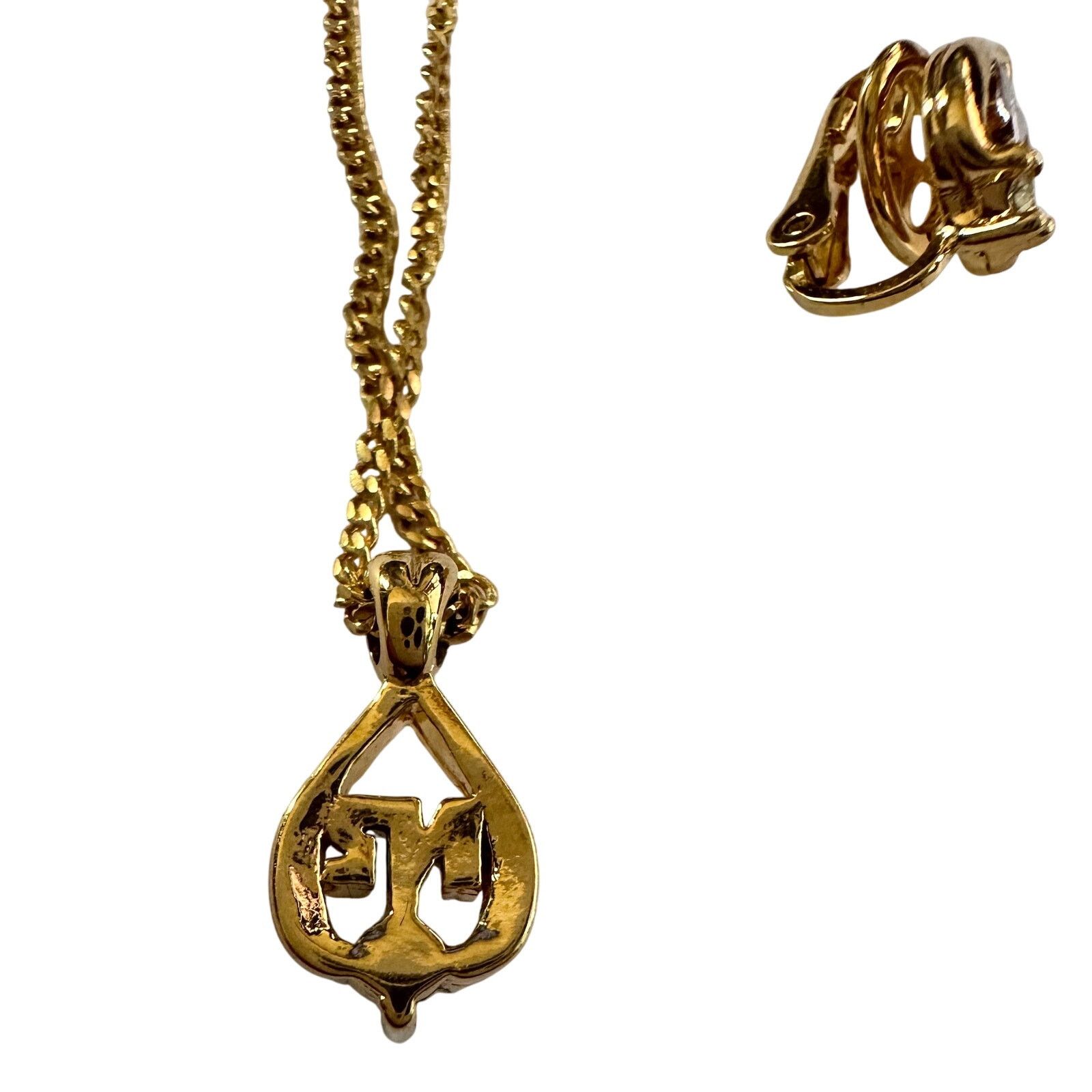Nina Ricci Nina Ricci Necklace nad Earrings Set NR Rhinestone Size ONE SIZE - 10 Thumbnail