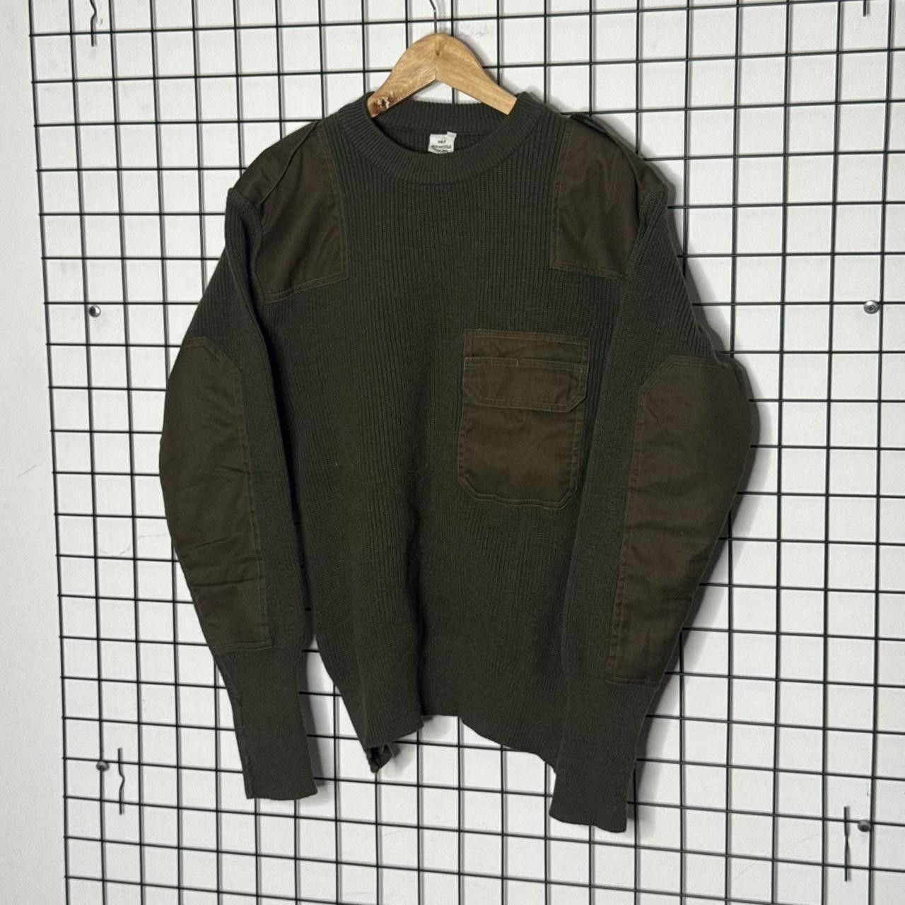Vintage Vintage Military Style Wool Jumper Khaki Green Size US L / EU 52-54 / 3 - 2 Thumbnail