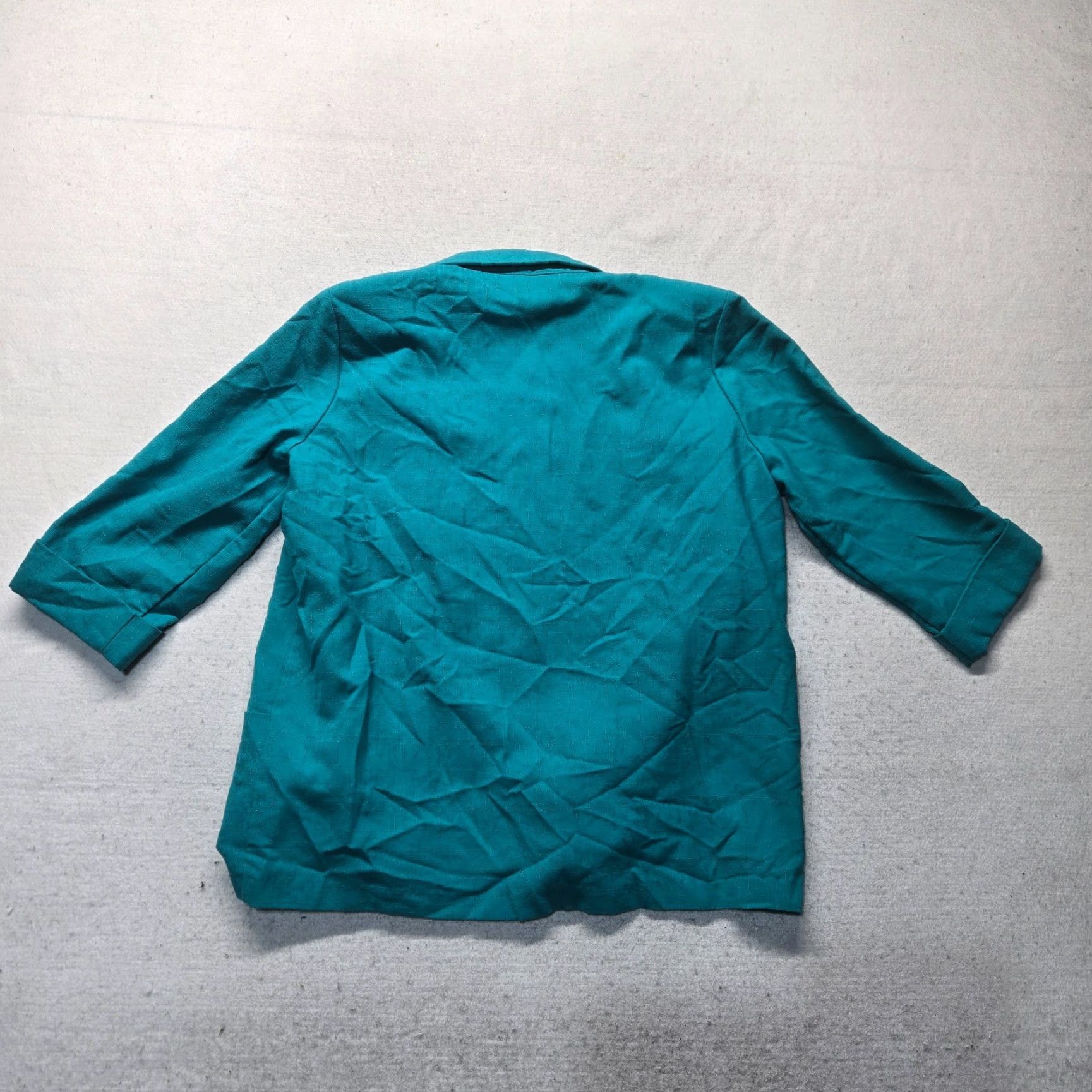 Vintage Joanna Blazer Open Collared 3/4 Sleeve Blue Large Women Vintage Jacket /> Size L / US 10 / IT 46 - 8 Thumbnail