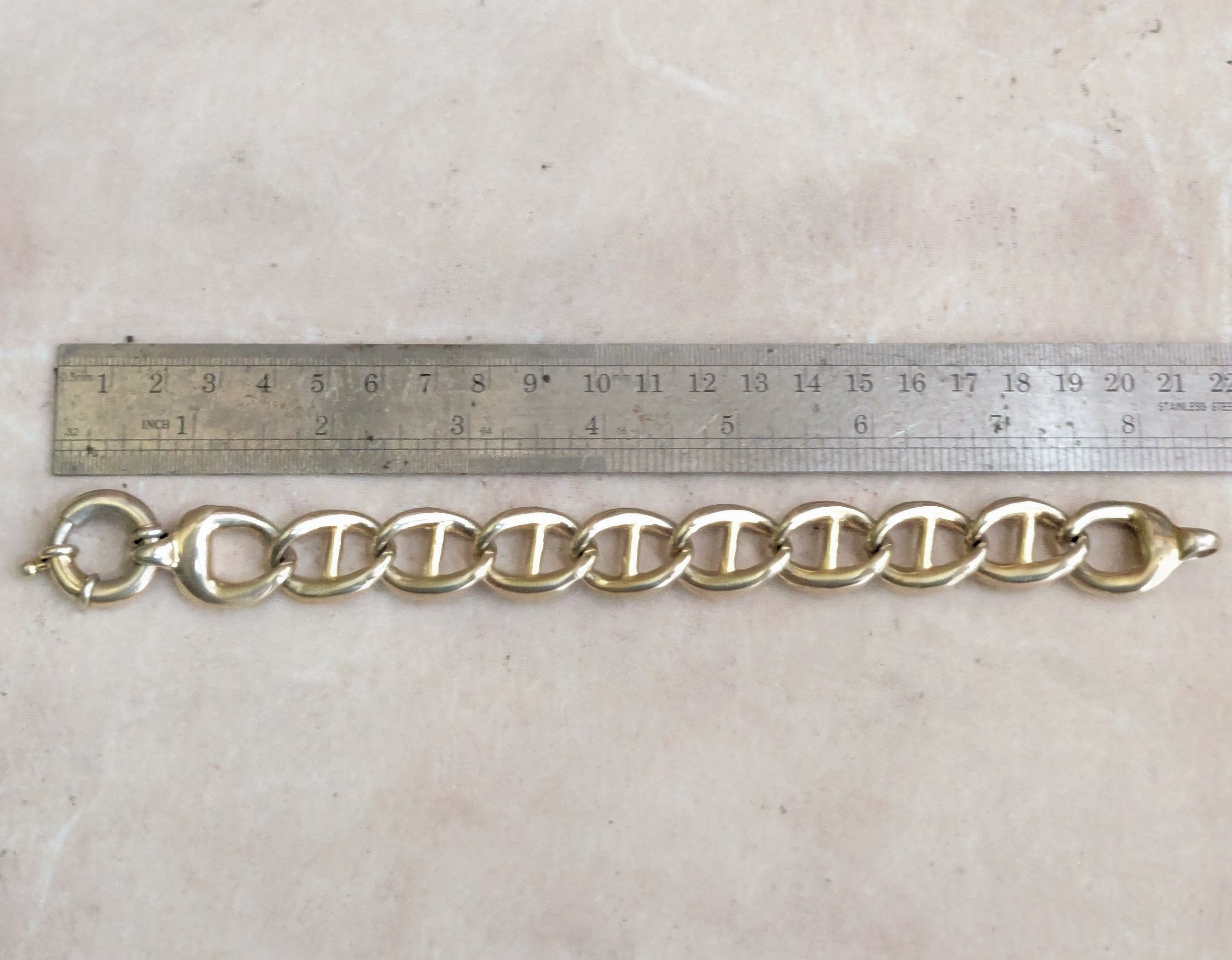 Jewelry Vintage Sterling Silver Bracelet Anchor Mariner Vermeil 8.5" Size ONE SIZE - 9 Thumbnail