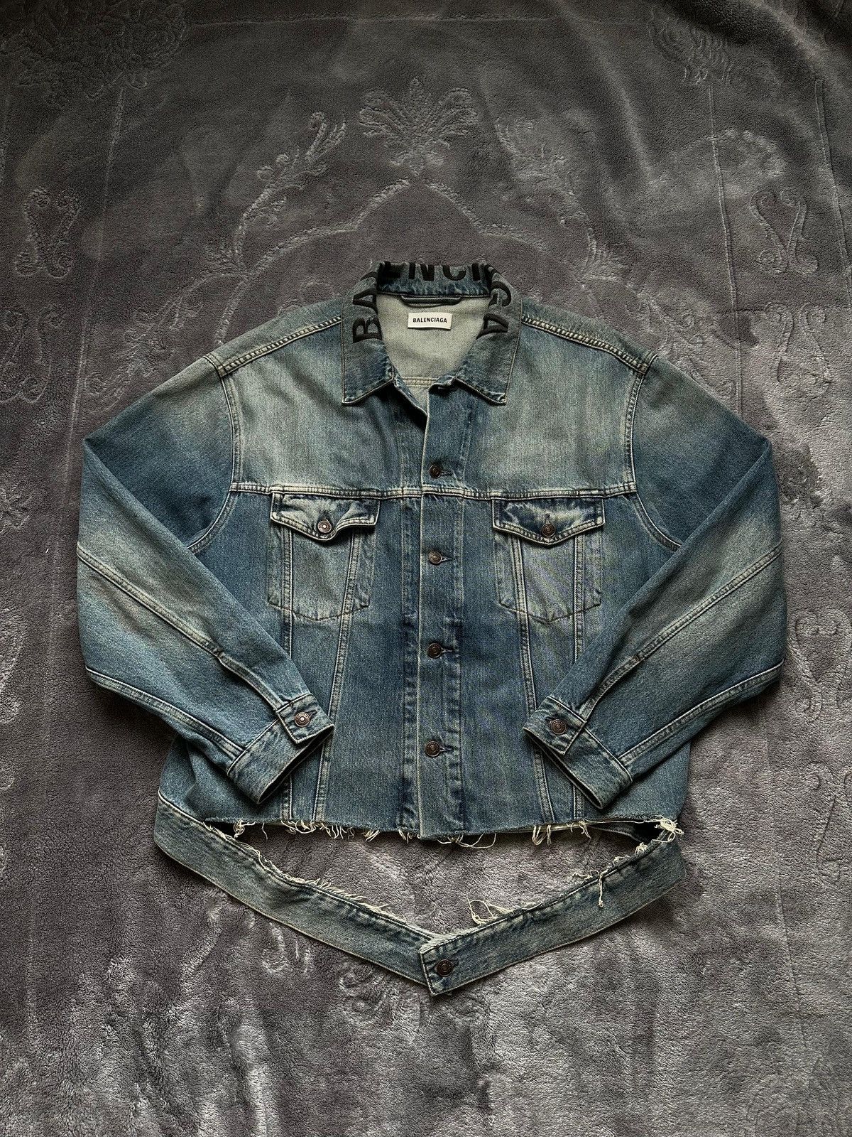 Balenciaga rainbow denim jacket online