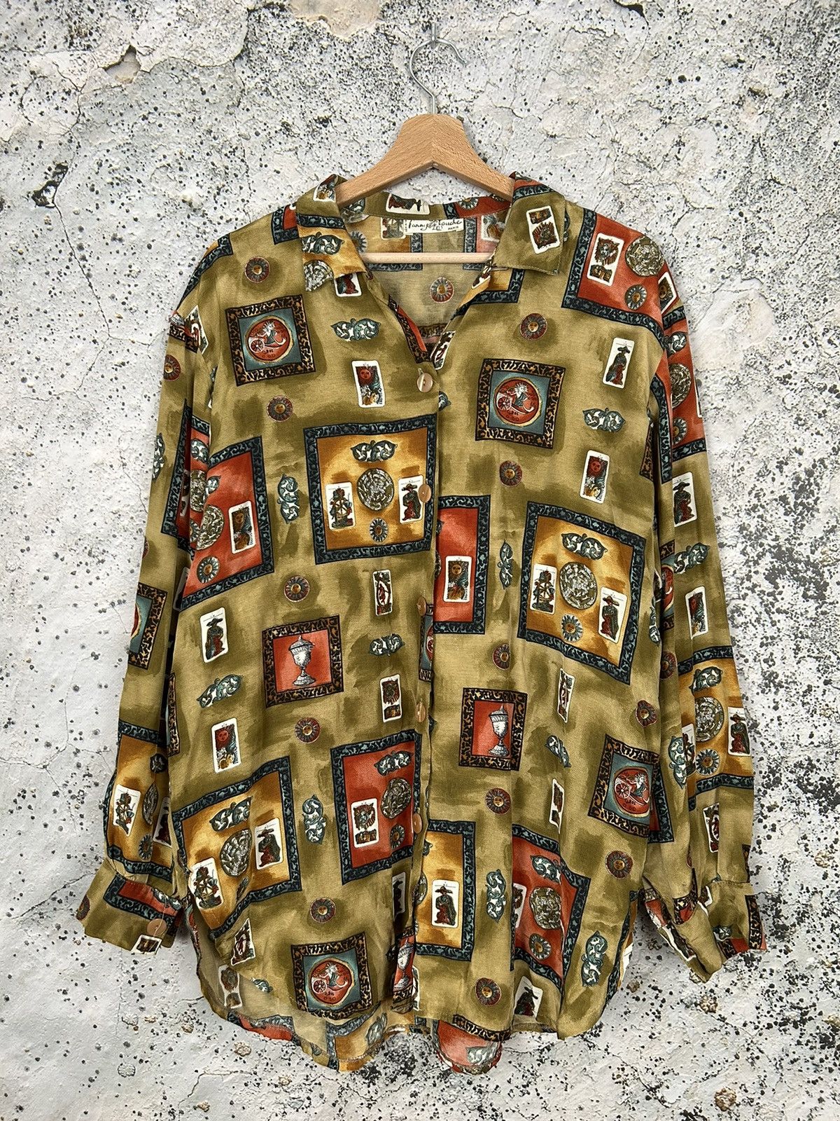 Vintage Vintage Made in France Viscose Crazy Shirt 90s Avantgarde Size US XL / EU 56 / 4 - 1 Thumbnail