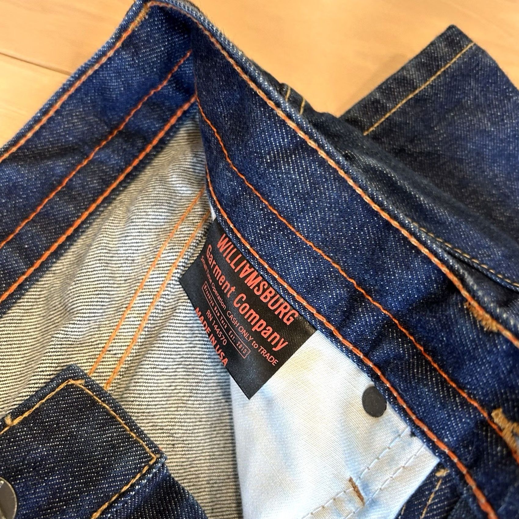 Vintage VINTAGE Williamsburg Garment Company Grand St Selvedge Denim Blue Jean Men’s 29x33 Size US 29 - 5 Thumbnail