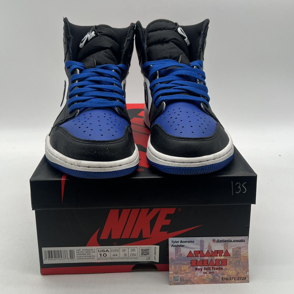 Nike Air Jordan 1 high Royal toe Size US 10 / EU 43 - 2 Thumbnail