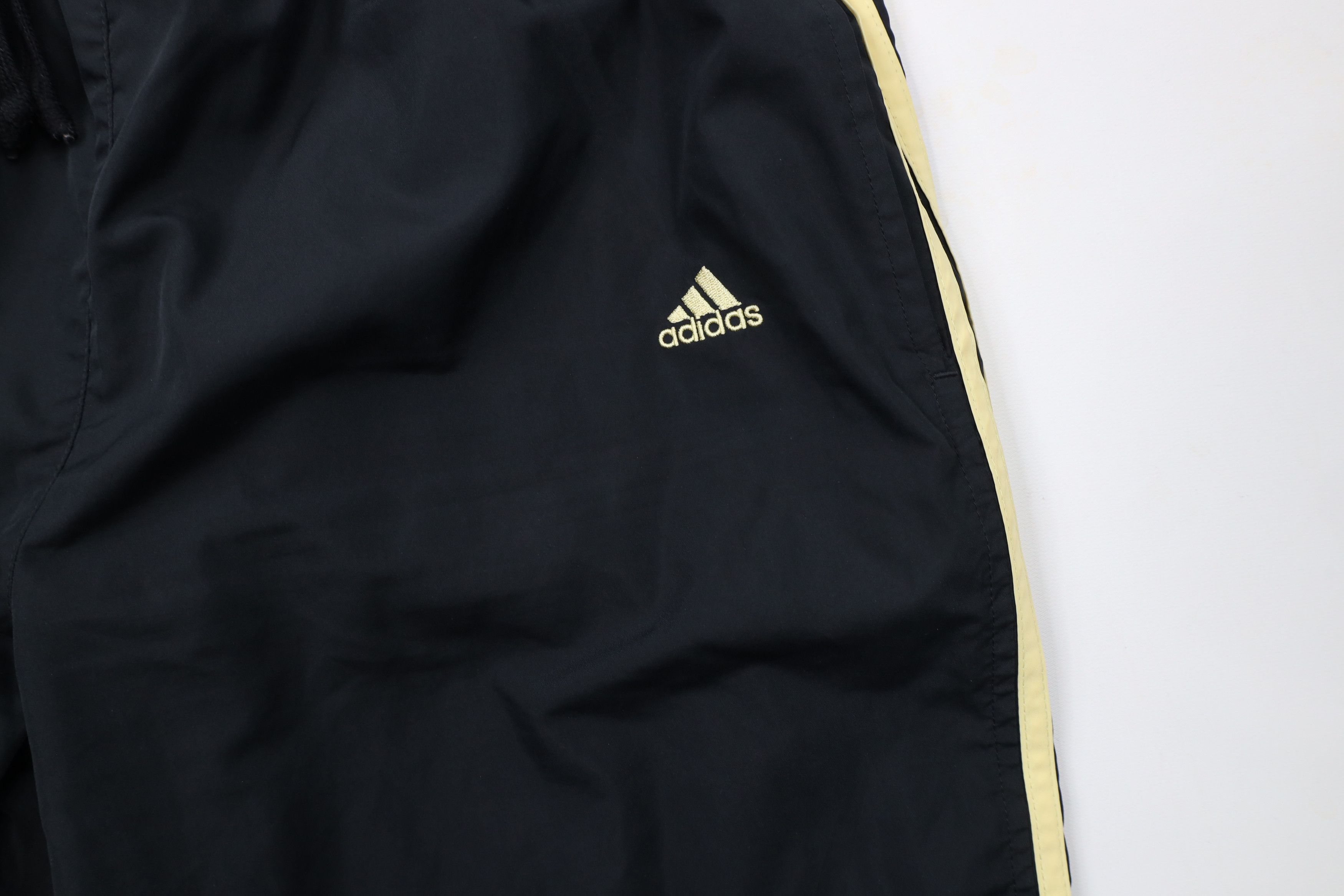 Adidas × Vintage Vintage Adidas Lined Wide Leg Windbreaker Pants Black Gold Size US 38 / EU 54 - 6 Thumbnail