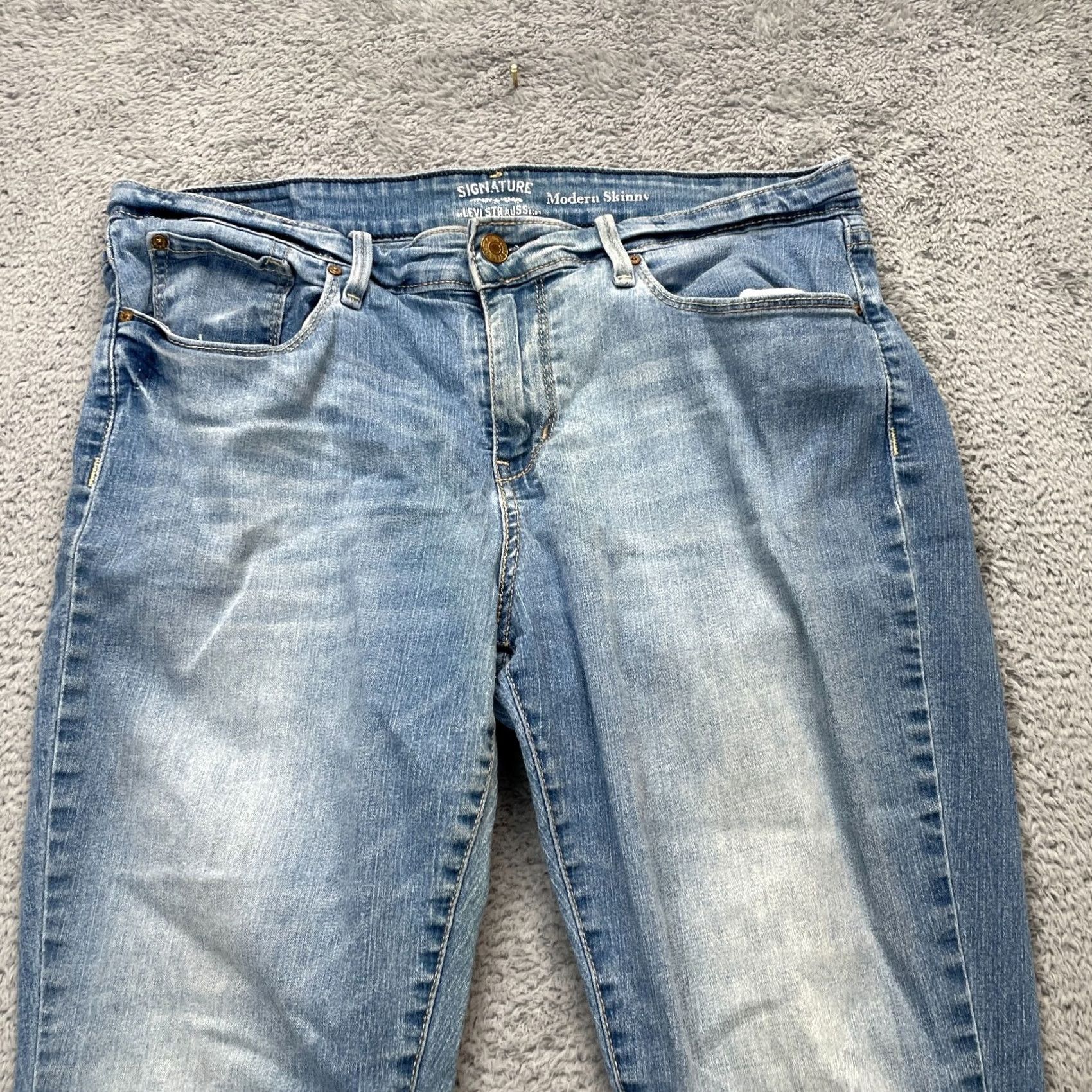 Vintage Signature by Levi Strauss & Co. Jeans Womens Blue Modern Skinny Leg Denim Stretch Cotton 32x31 Size 24" / US 00 / IT 34 - 2 Thumbnail