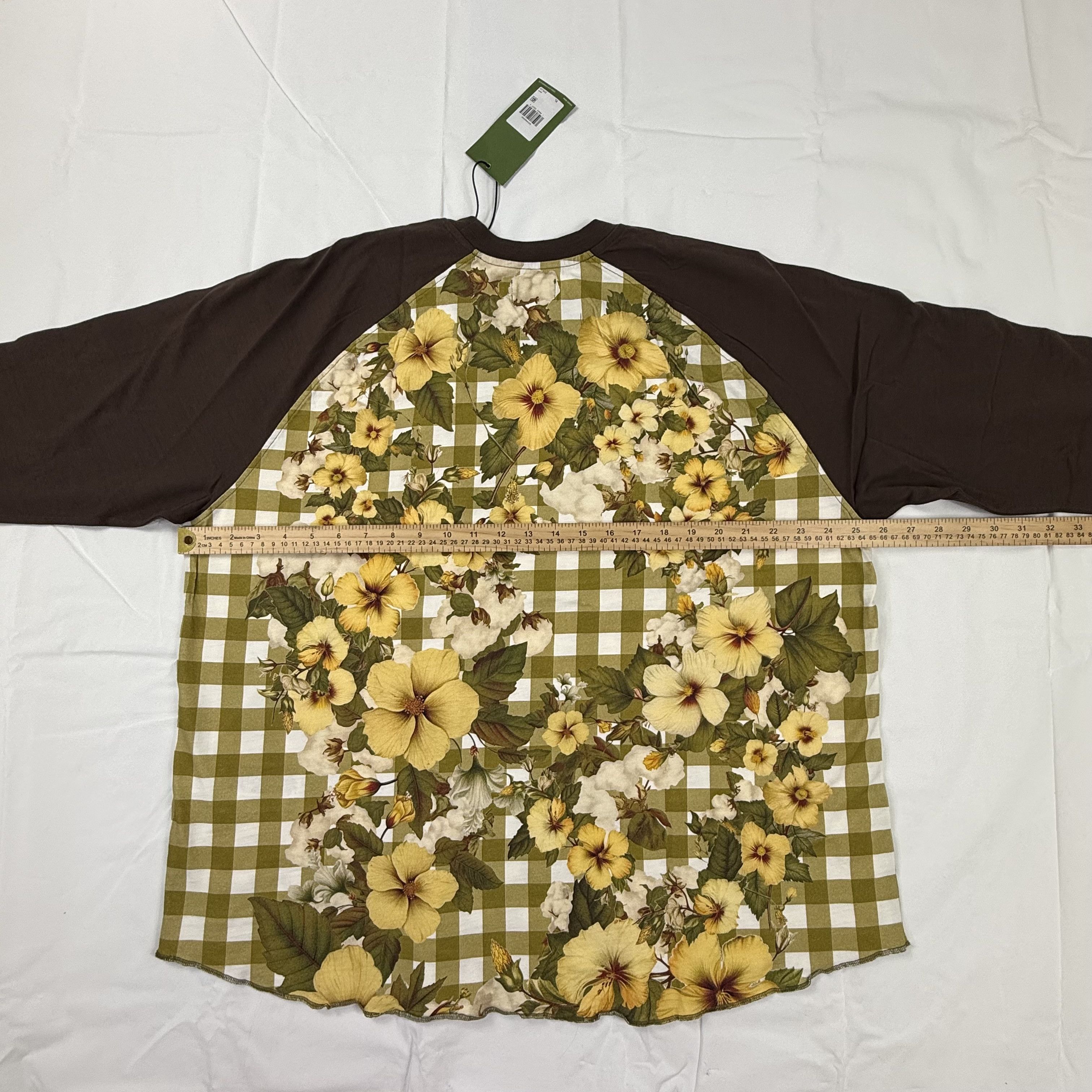 DENIM TEARS × Levi's Levi's x Denim Tears Raglan Floral Gingham Baseball Tee XL Size US XL / EU 56 / 4 - 4 Thumbnail