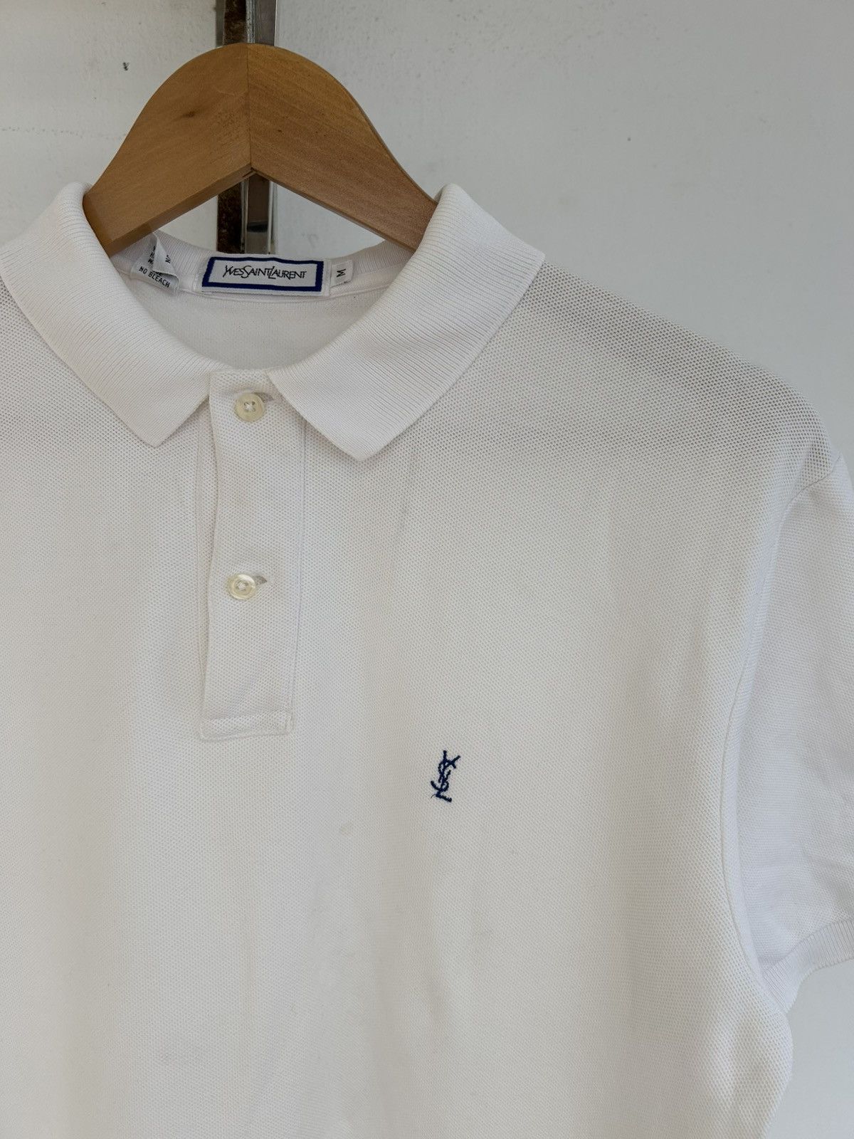 Yves Saint Laurent YSL Polo White Plain Vintage Size US L / EU 52-54 / 3 - 2 Thumbnail