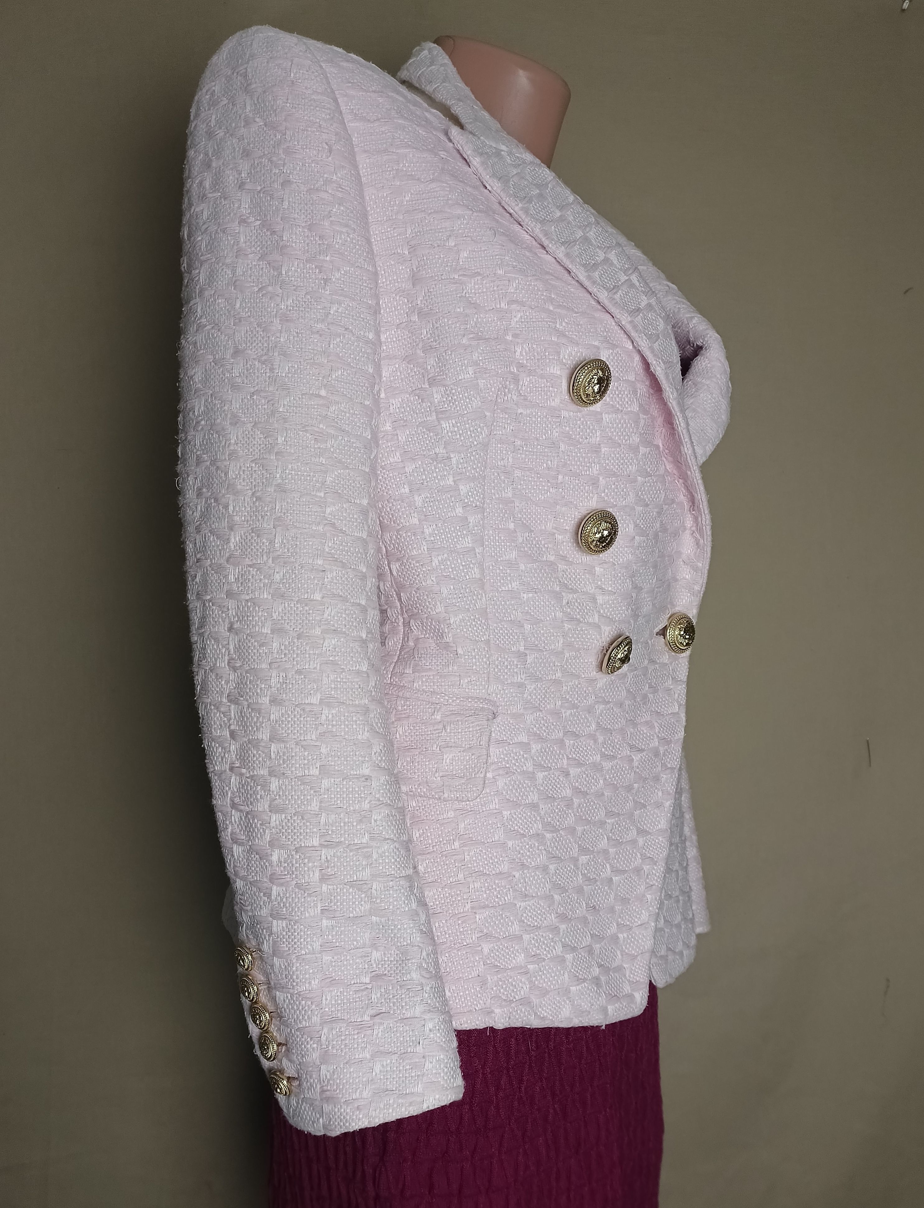 Balmain Balmain Pink Tweed Six Button Blazer Jacket EU40 Size M / US 6-8 / IT 42-44 - 8 Thumbnail