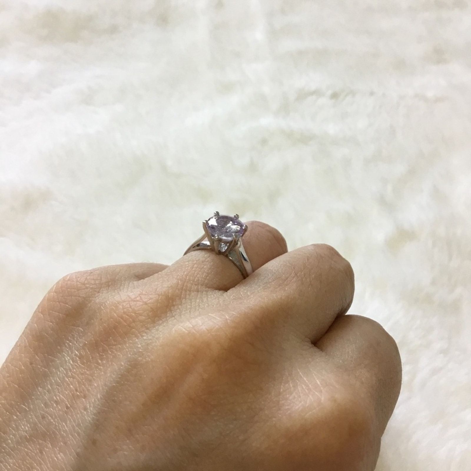 Other Sterling Silver Crystal Solitaire Ring Size ONE SIZE - 5 Thumbnail