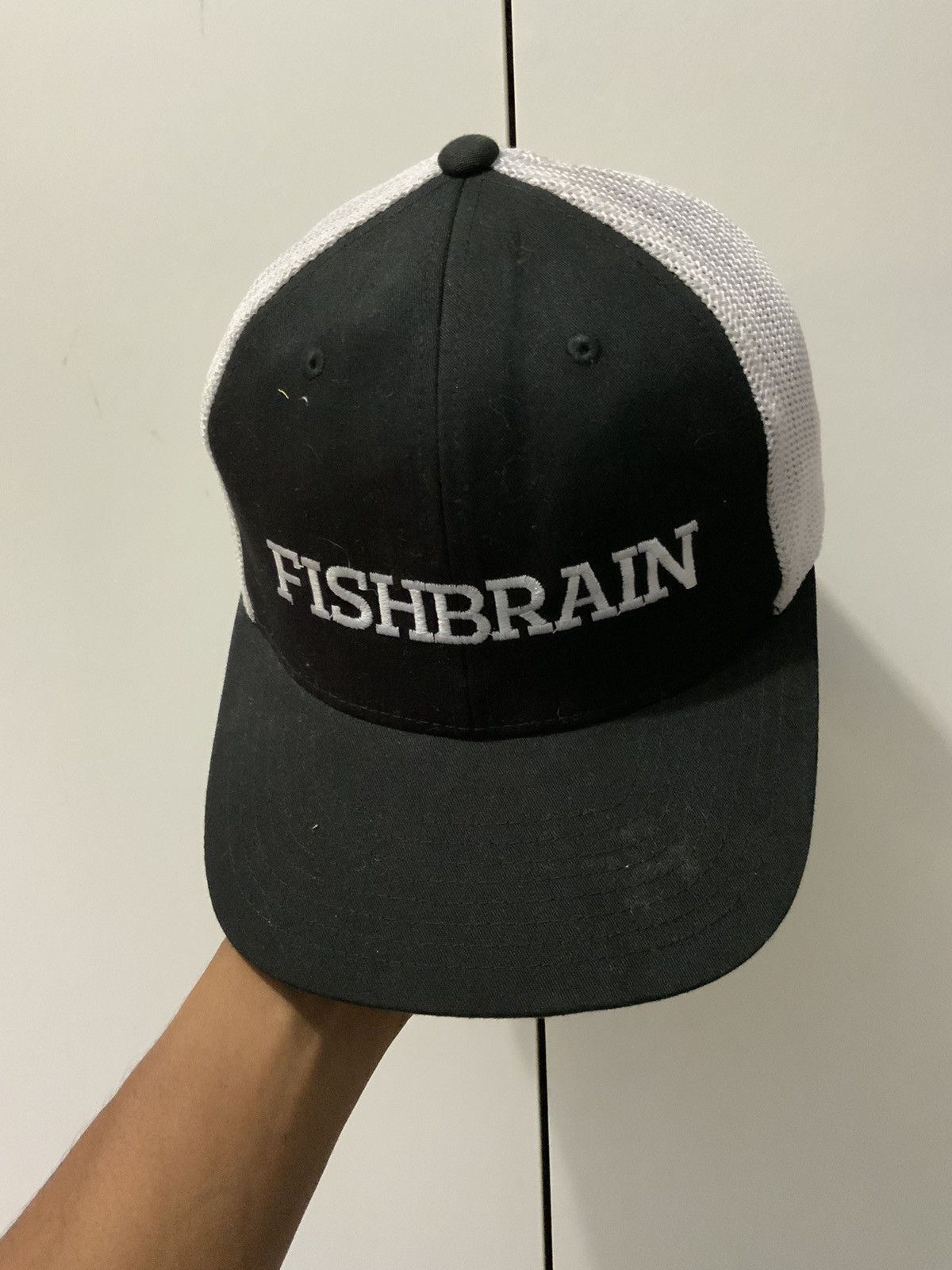 Hat Club Fishbrain Yupoong Flexi Spellout Fitted trucker Hat Size ONE SIZE - 6 Thumbnail