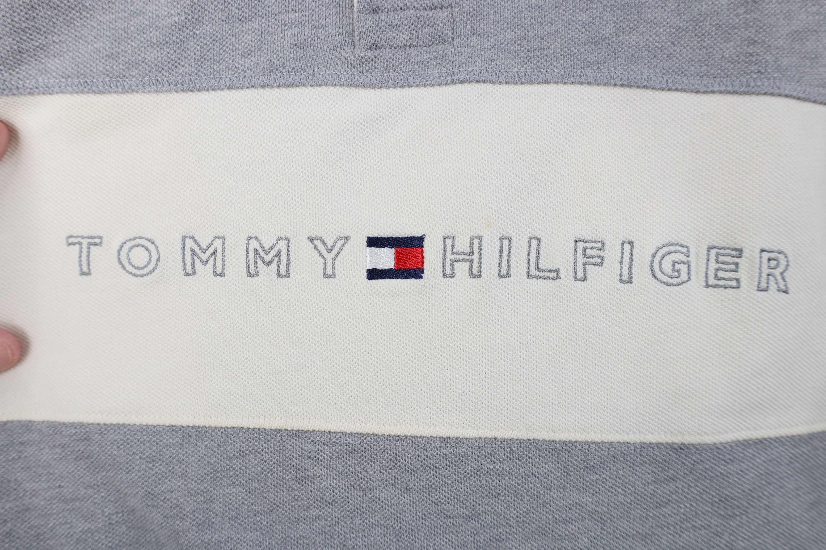 Tommy Hilfiger Vintage 90s Tommy Hilfiger Striped Rugby Polo Shirt Gray Size US L / EU 52-54 / 3 - 4 Thumbnail