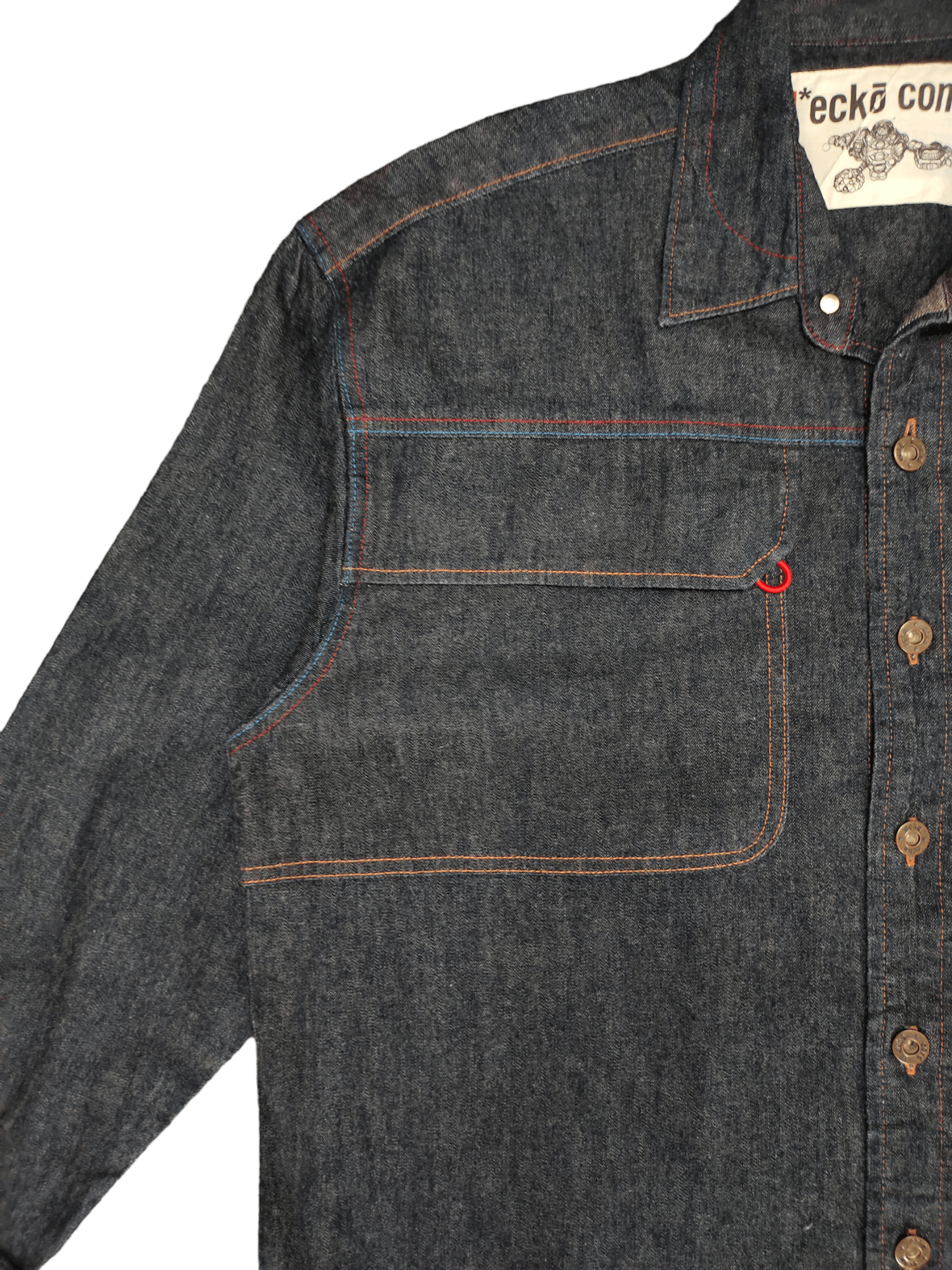 Ecko Unltd. Vintage Y2k Ecko complex Double Pocket Baggy Denim Shirt Size US L / EU 52-54 / 3 - 6 Thumbnail
