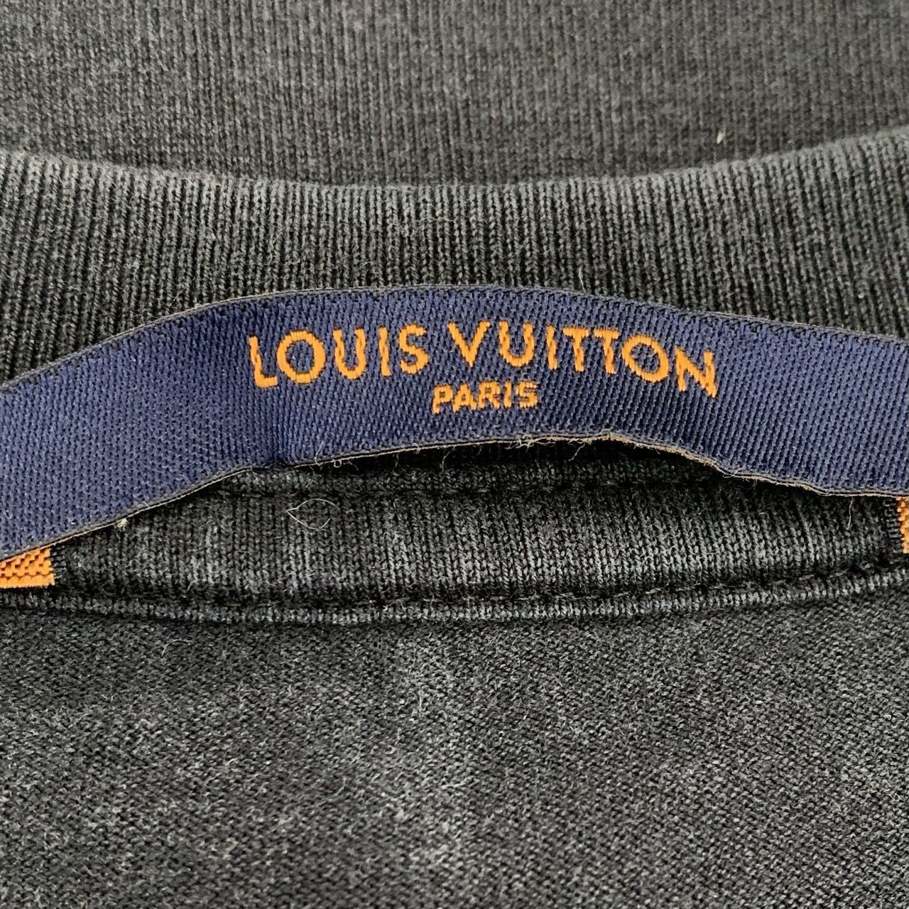 Louis Vuitton Louis Vuitton Logo Print Round Neck Black Cotton Short-Sleev Size US M / EU 48-50 / 2 - 2 Thumbnail