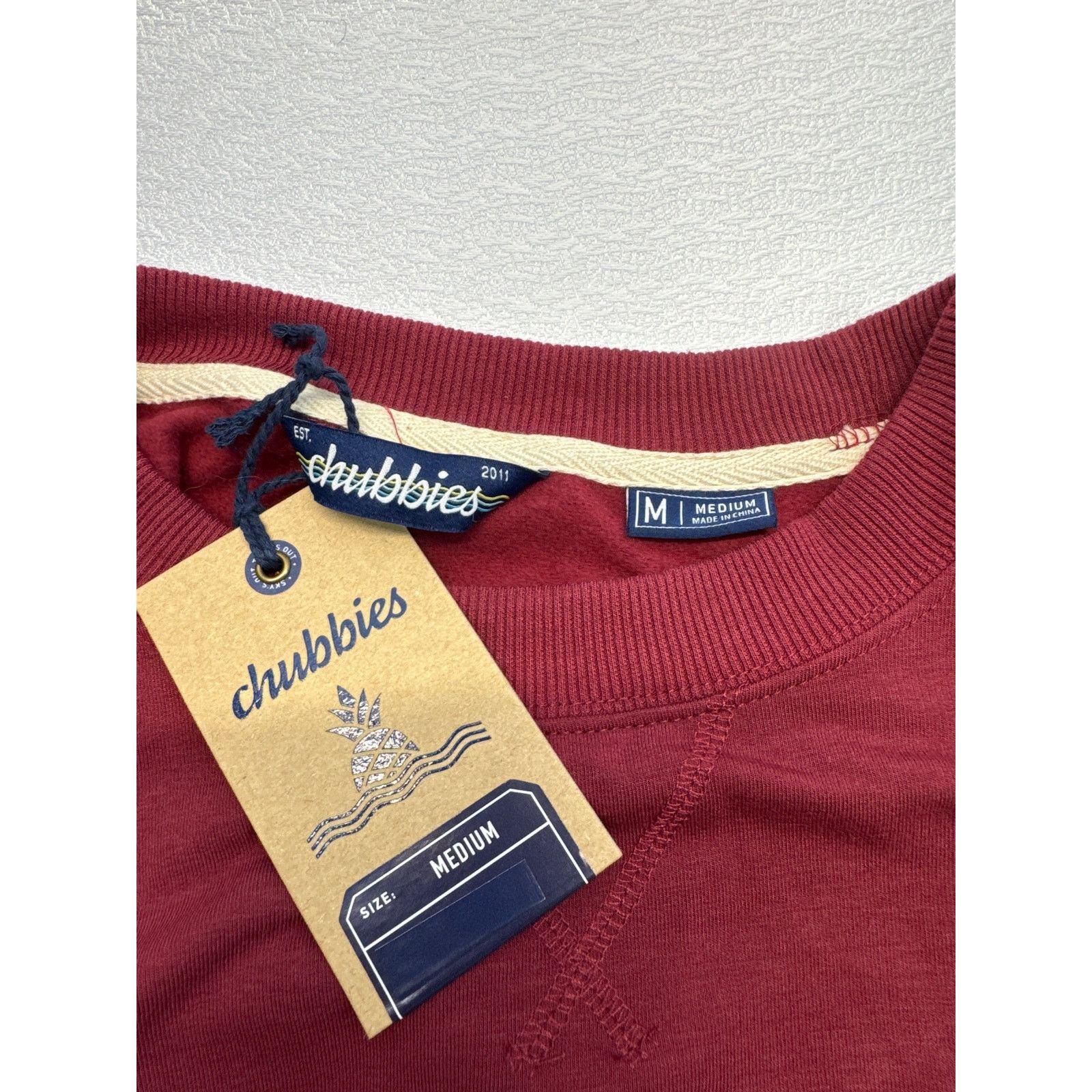 Chubbies Chubbies Maroon Soft Terry Crewneck Sweatshirt men sz M Size US M / EU 48-50 / 2 - 6 Thumbnail