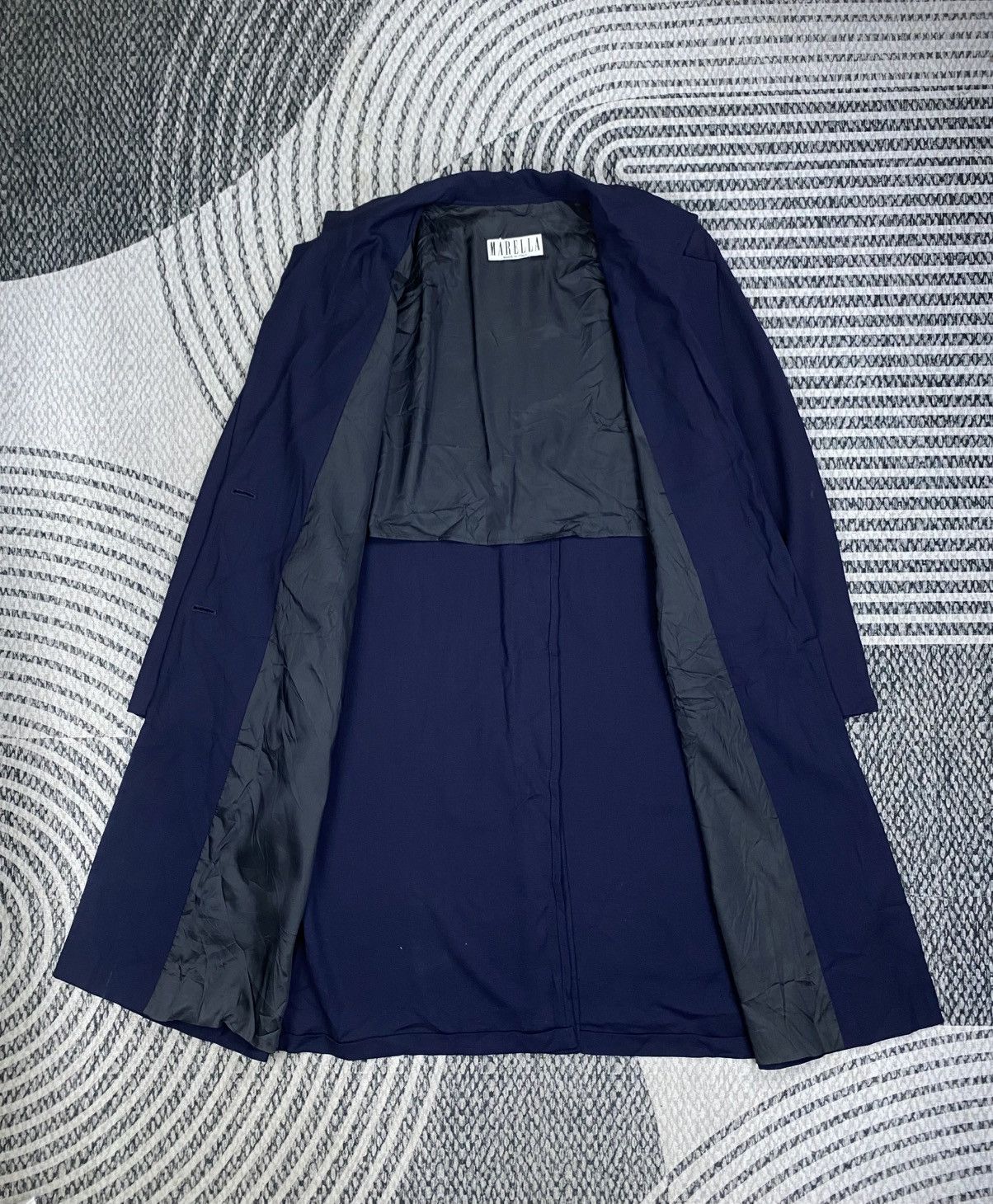 Marella Vintage Marella Navy Colour Double Button Long Blazer Size M / US 6-8 / IT 42-44 - 6 Thumbnail