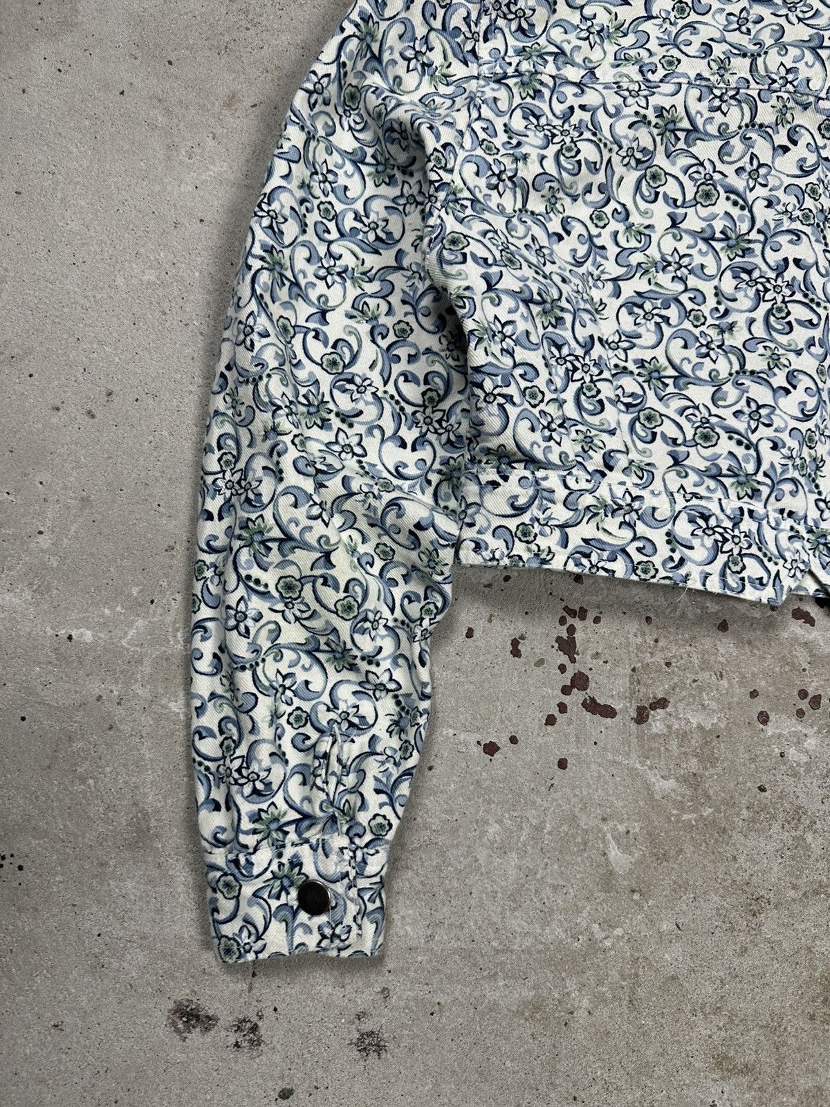 Other Vintage 90s Rampage Floral Print Cropped Denim Jeans Jacket Size M / US 6-8 / IT 42-44 - 10 Thumbnail
