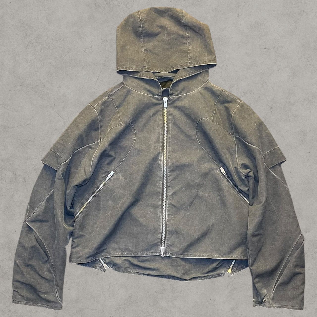 Heliot Emil SS26 Heliot Emil Crinis Oversized Gray Shell Jacket Sz 50 Size US M / EU 48-50 / 2 - 2 Thumbnail
