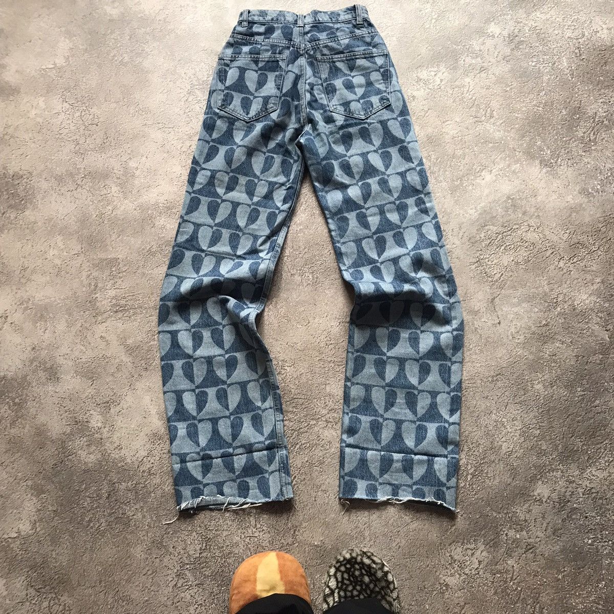 Vintage Vintage Y2K Japan All Over Print Distressed Flared Jeans 25 Size 25" / US 0 / IT 36 - 4 Thumbnail