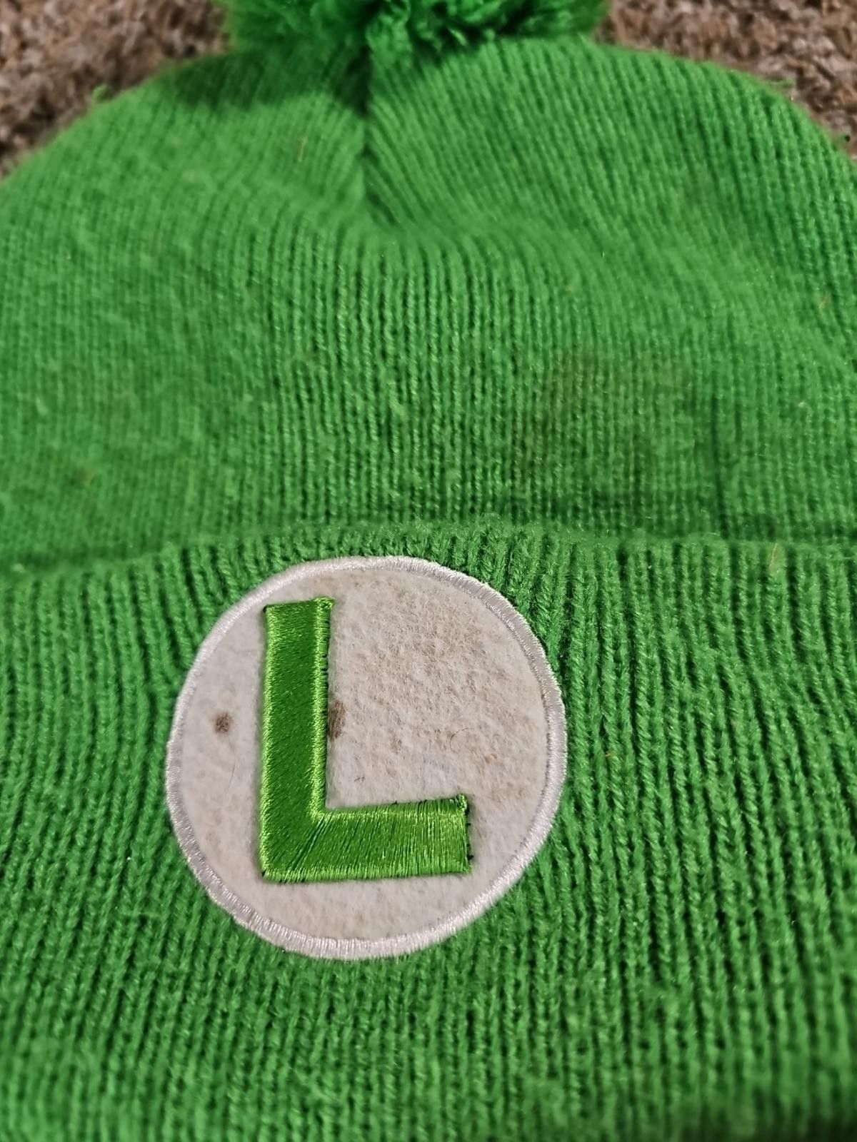 Nintendo Super Mario Luigi Green Winter Stocking Hat Beanie Poof Pom Size ONE SIZE - 2 Thumbnail