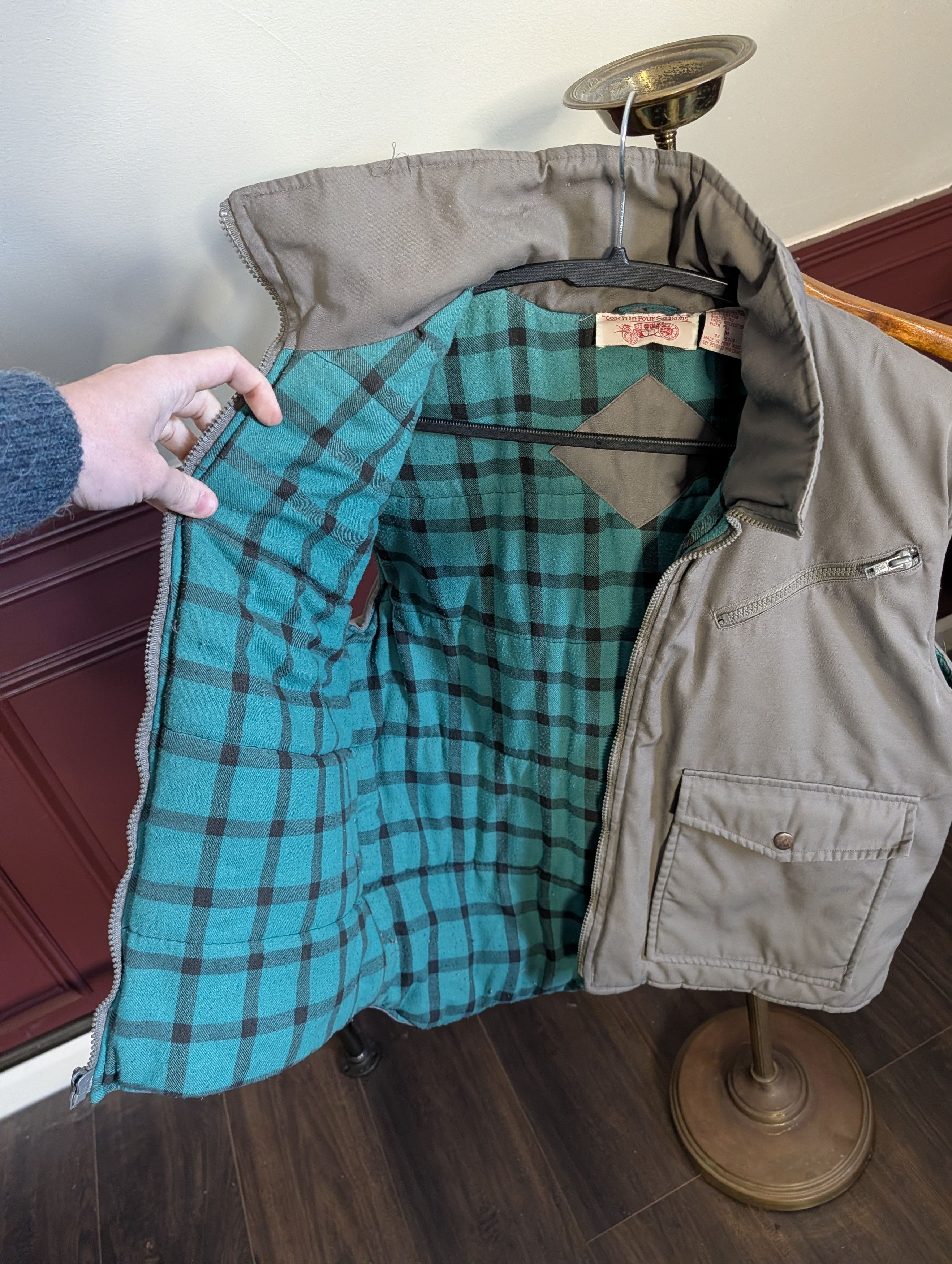 Other COACH IN FOUR SEASONS Vtg flannel lined zip-up vest Size US M / EU 48-50 / 2 - 9 Thumbnail