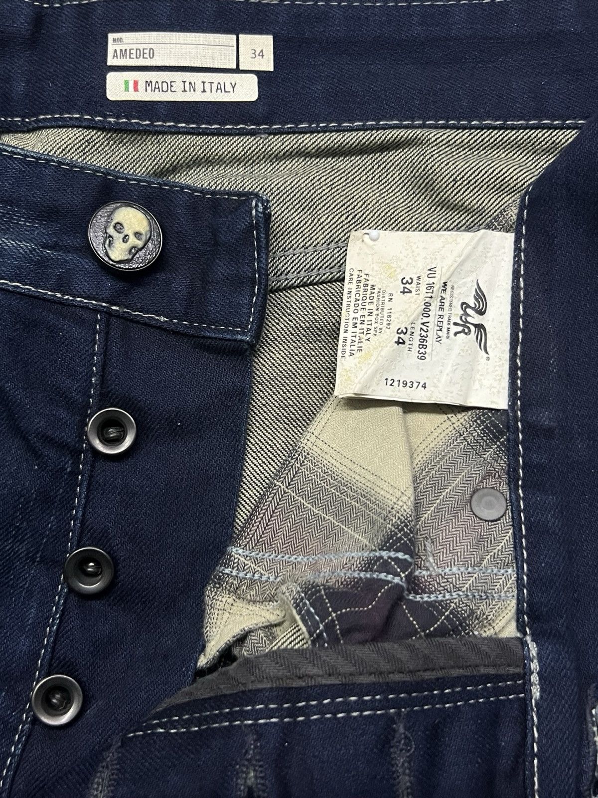 Replay Vintage Archive Replay AMEDEO “Studded”Y2K Italian Denim W35 Size US 35 - 10 Thumbnail
