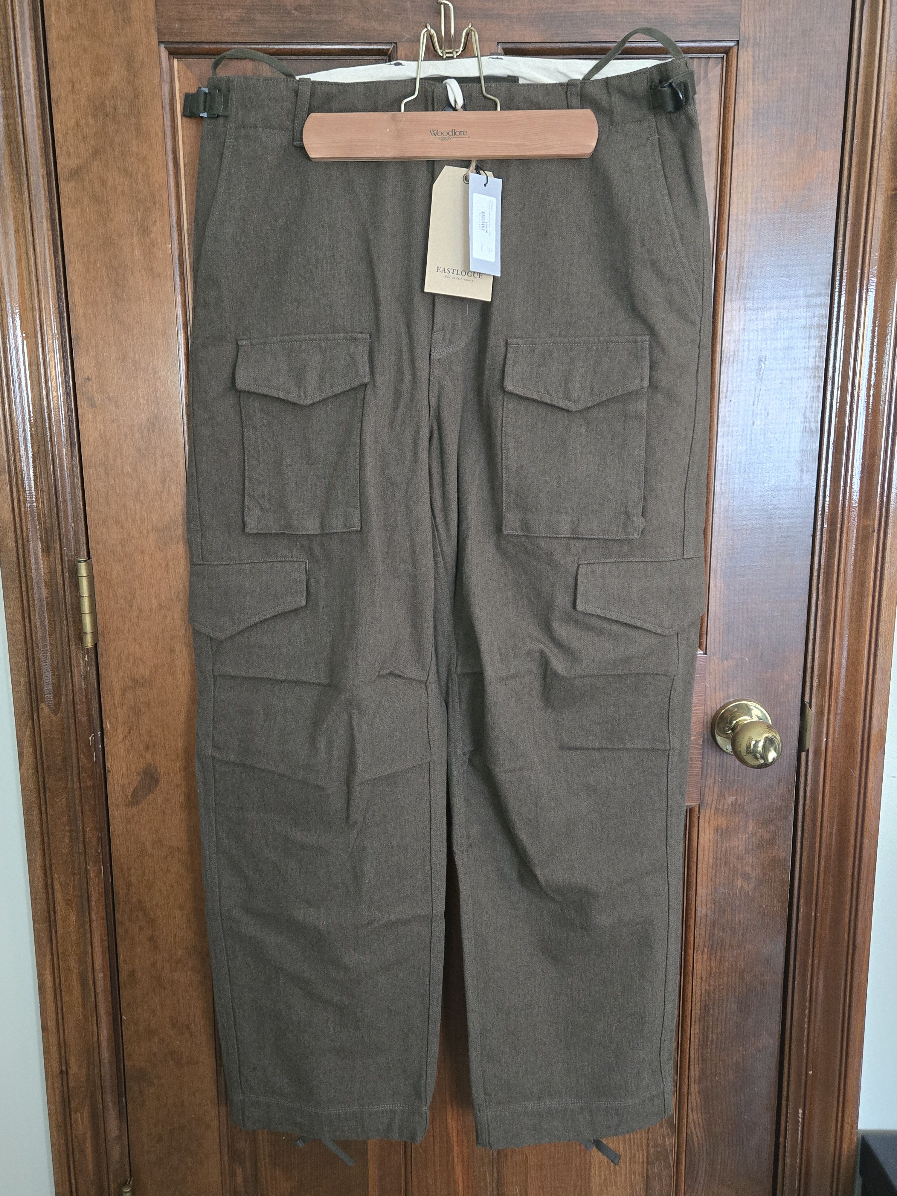 EASTLOGUE NWT M-65 Wool Mix Cargos Olive L/US34-36 Size US 34 / EU 50 - 1 Thumbnail