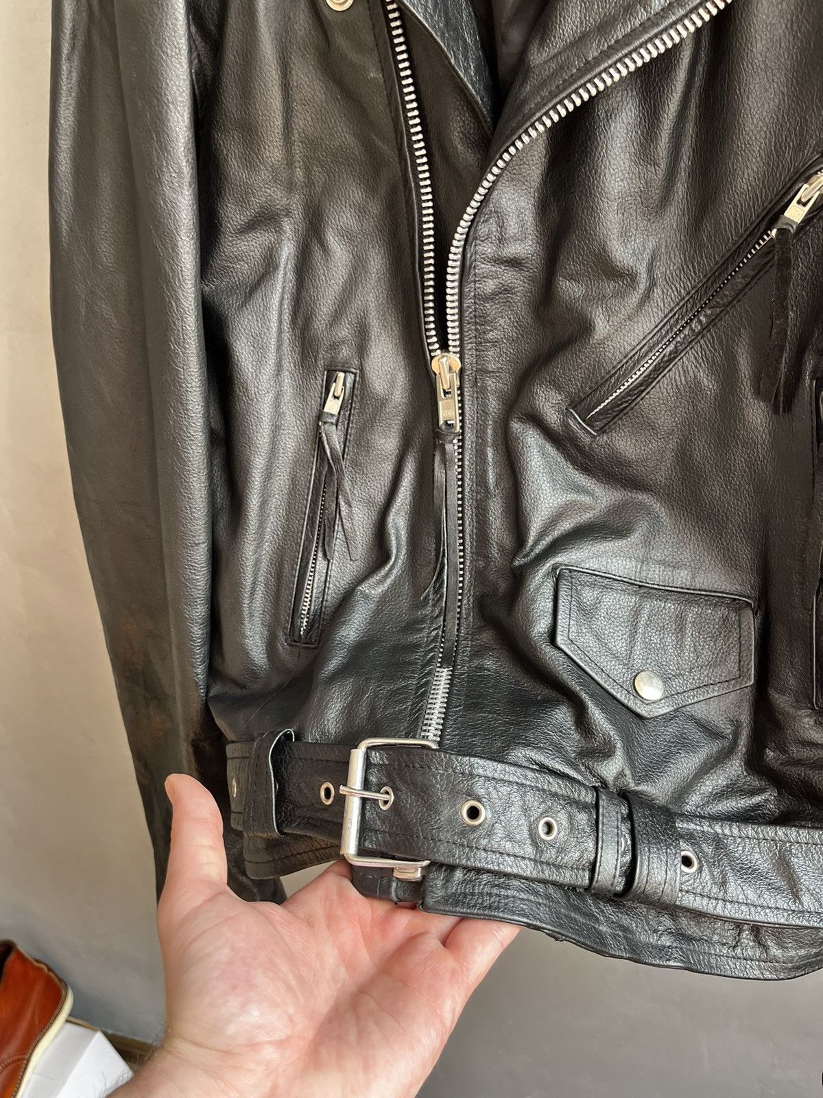 Vintage Vintage 80s Distressed Punk Motorcycle Leather Biker Jacket Size US XL / EU 56 / 4 - 10 Thumbnail