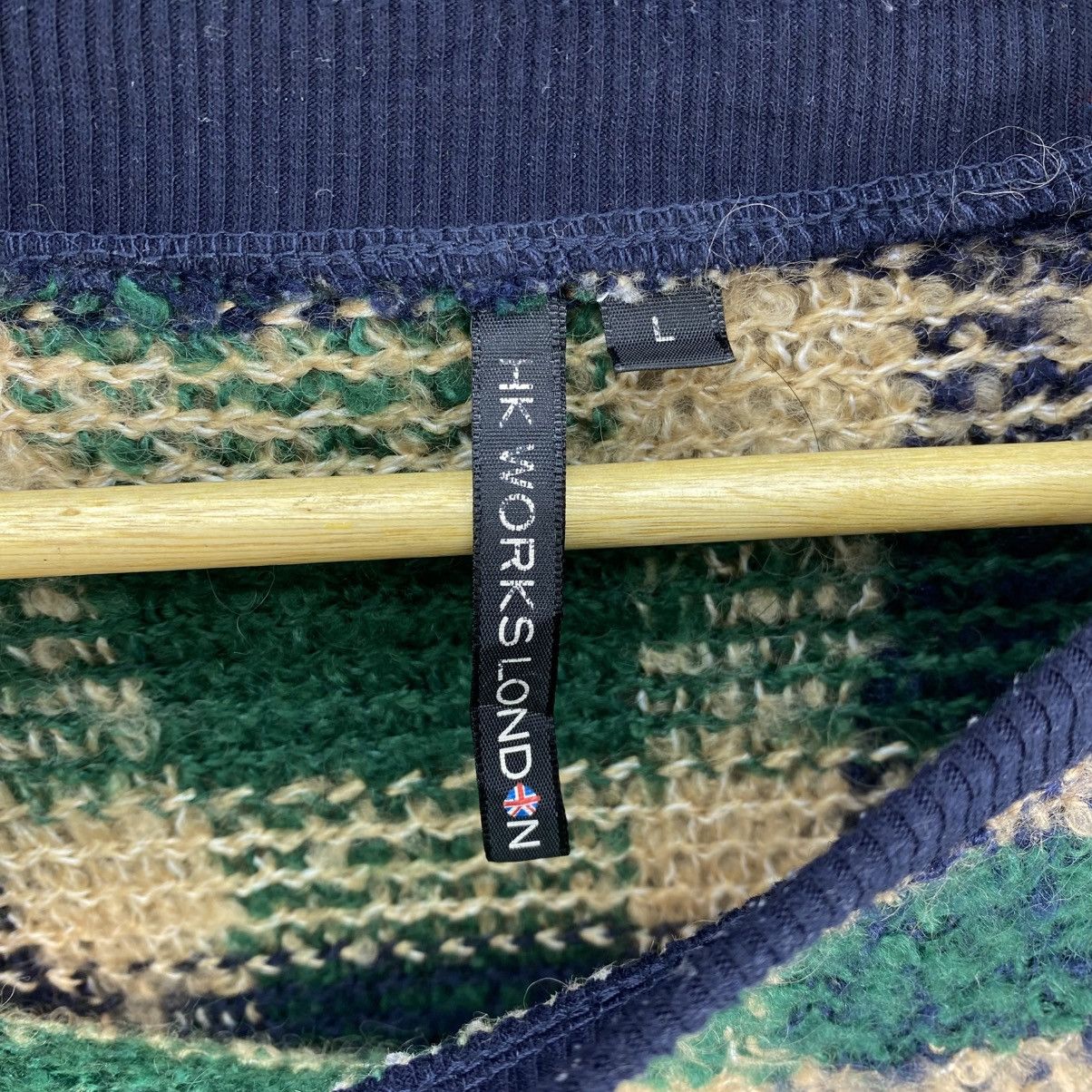 Aran Isles Knitwear HK WORK London Fuzzy Plaid Knit Sweatshirt Size US L / EU 52-54 / 3 - 9 Thumbnail