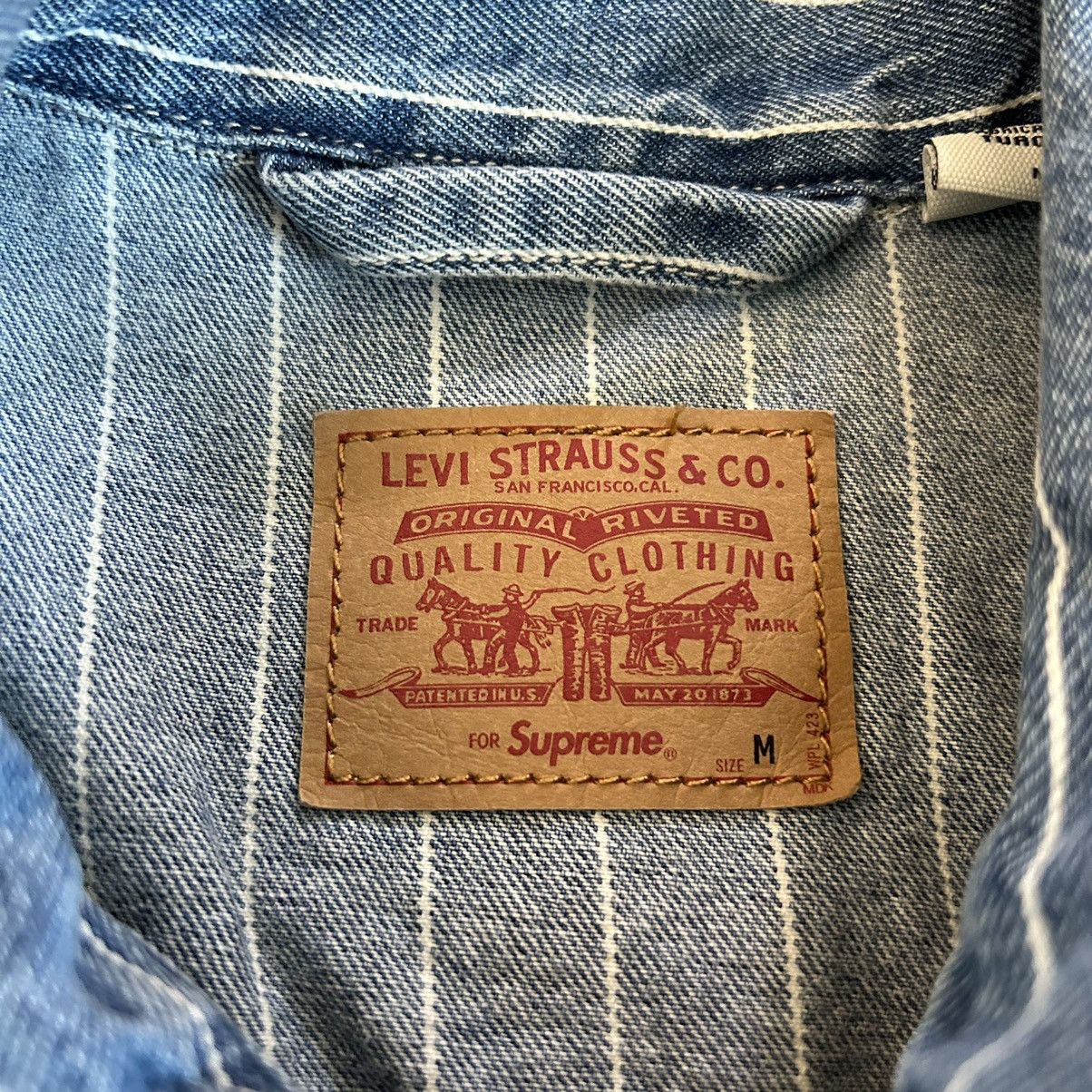 Supreme Supreme x Levi’s Pinstripe Trucker Jacket Medium Size US M / EU 48-50 / 2 - 4 Thumbnail
