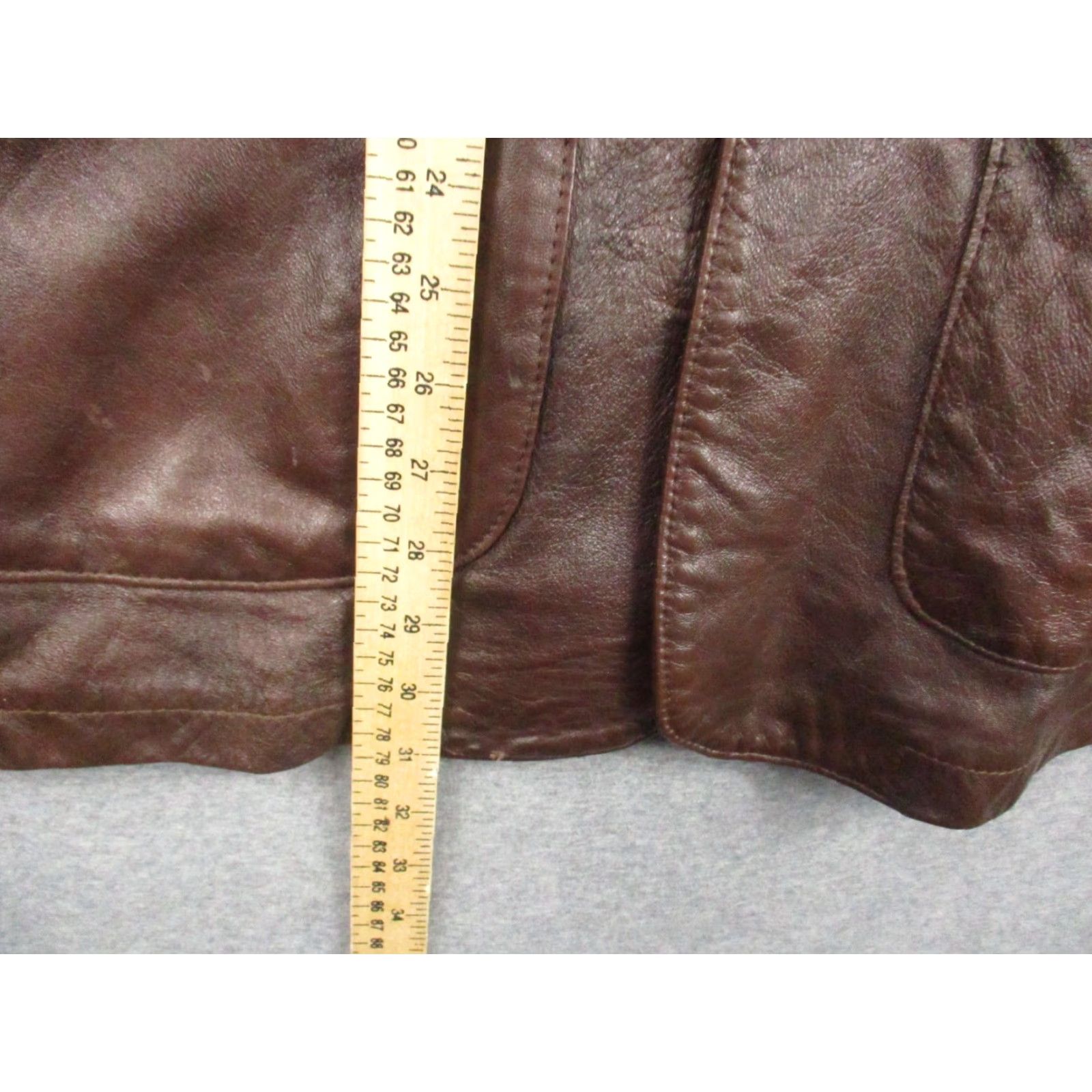 Vintage VINTAGE Ralph Edwards Leather Jacket Brown Men's 38R Made in USA Leather Jacket Casual USA Military Trench Coat Full Zip 38R Mens Brown Size US XXS / EU 40 - 3 Thumbnail