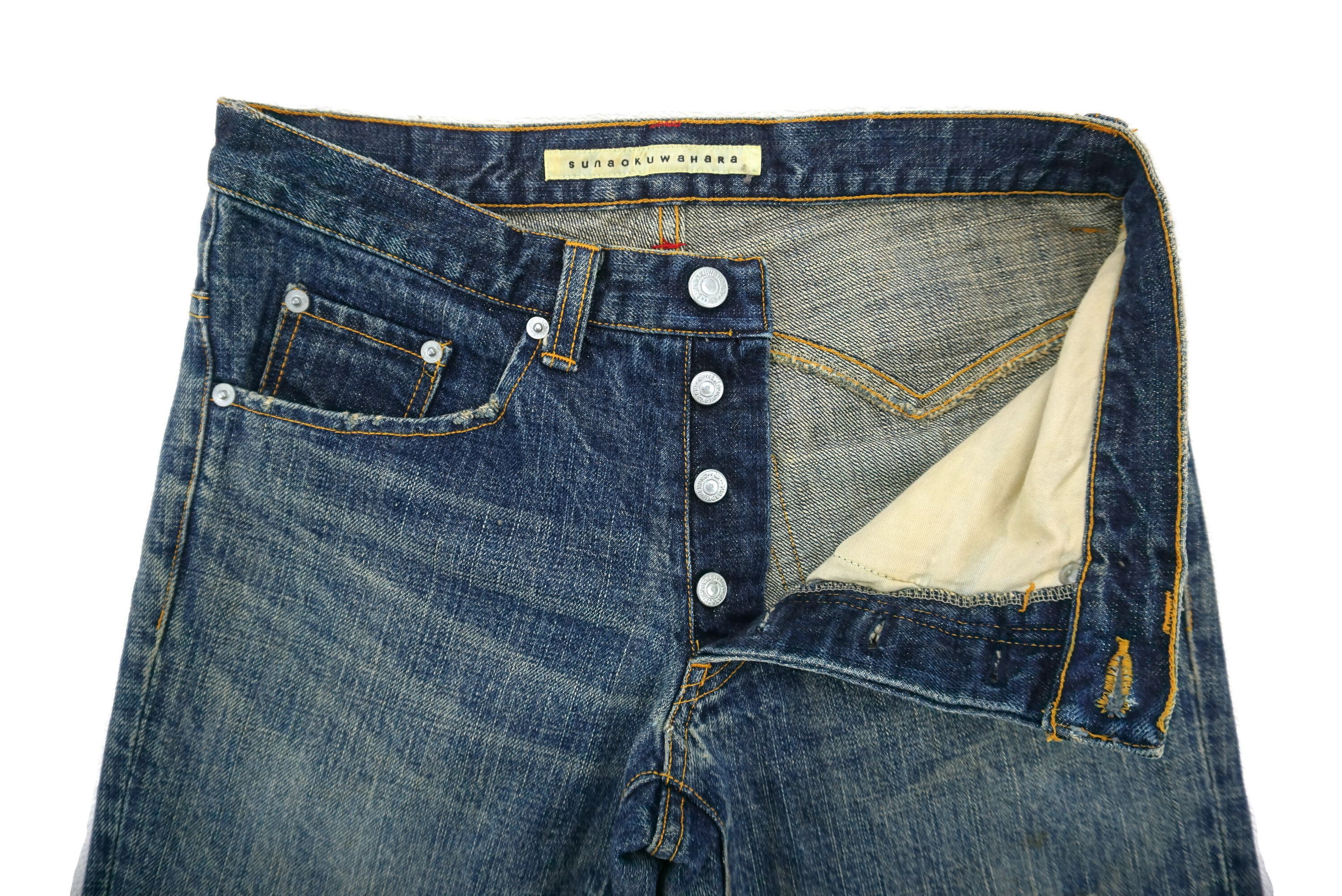 Japanese Brand Sunao Kuwahara Jeans W30xL29.5 Low-Rise Straight Leg Denim Size 27" / US 4 / IT 40 - 11 Thumbnail