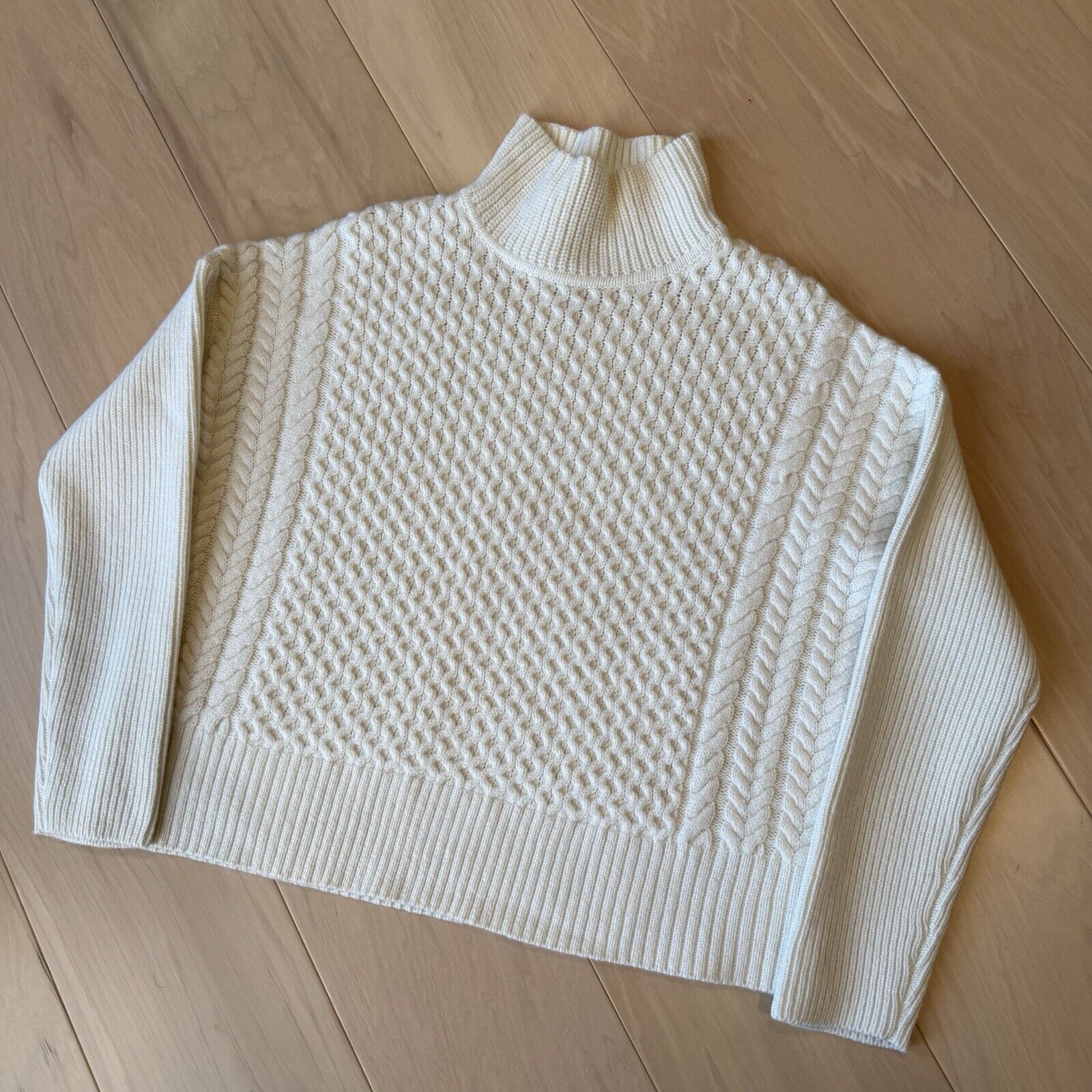 Sezane AYR Le Square Sweater Women's S Ivory Wool Knit Glam Size S / US 4 / IT 40 - 9 Thumbnail