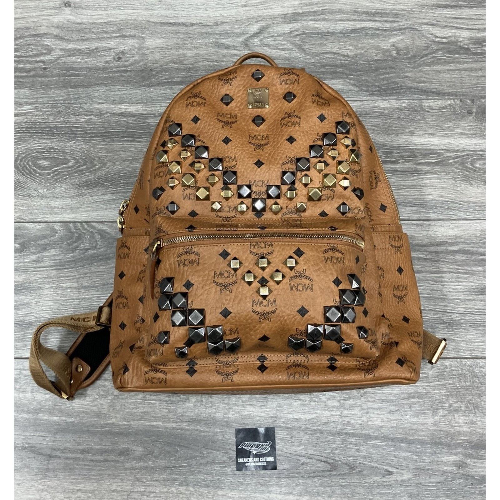 MCM MCM Cognac Stark " M " Studded Backpack | GREAT CONDITION! Size ONE SIZE - 1 Thumbnail