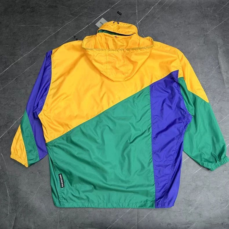 Balenciaga Balenciaga Yellow Green Colorblock Windbreaker Jacket-2506 Size US L / EU 52-54 / 3 - 2 Thumbnail