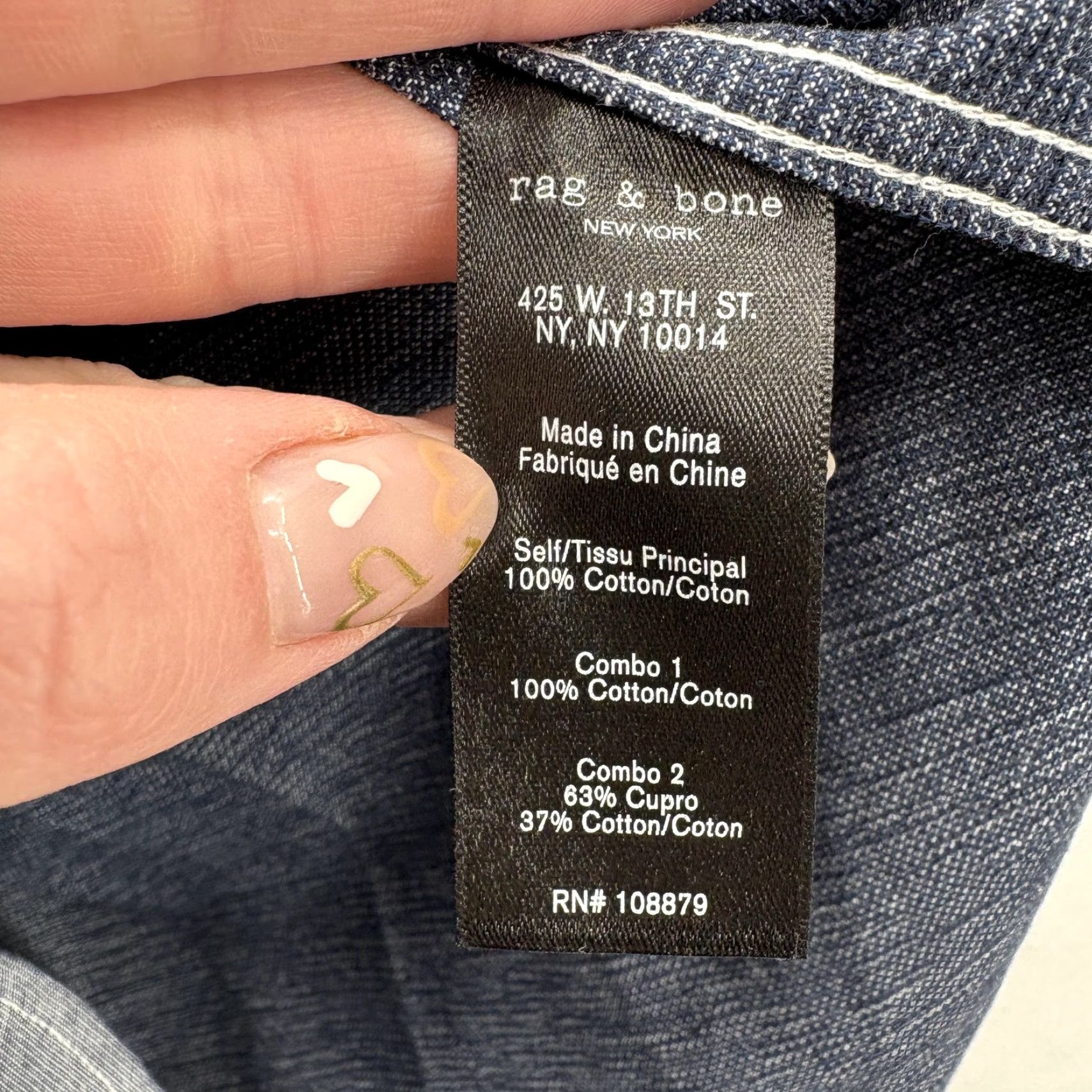 Rag & Bone VINTAGE only if applicable — Rag & Bone Shirt Mens XS Blue Chambray Classic Fit Long Sleeve Button Casual Size US XS / EU 42 / 0 - 7 Thumbnail