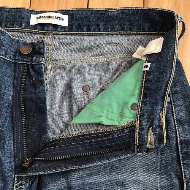 Bape × Nigo Fire BAPE STA Denim Shorts a bathing ape flame NIGO ★size S Size US 30 / EU 46 - 6 Thumbnail