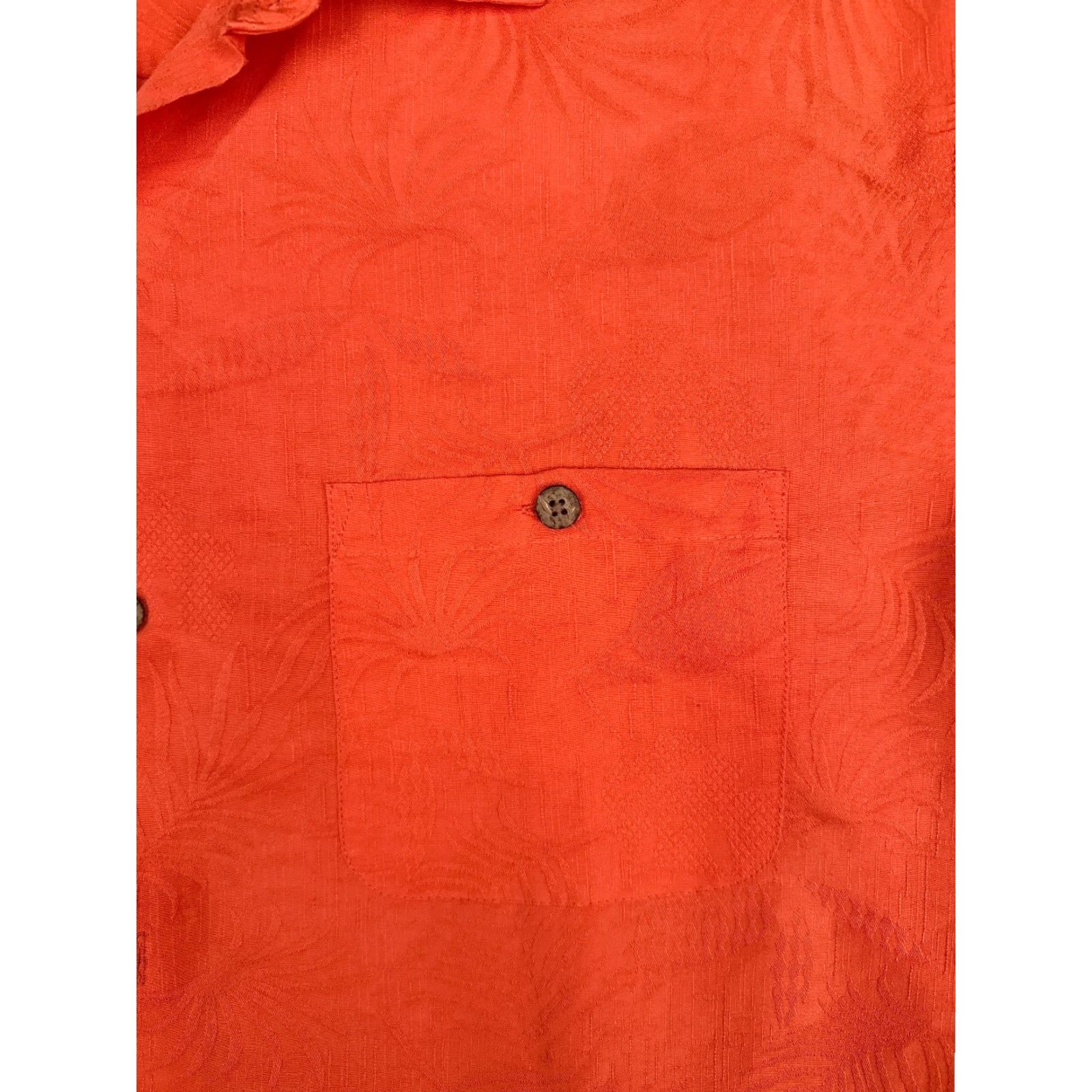 Harley Davidson VINTAGE Joe Marlin Shirt Mens Extra Large Orange Floral Harley Davidson & Flag Patch Button-Up Casual Hawaiian 2XL Mens Size US XXL / EU 58 / 5 - 7 Thumbnail