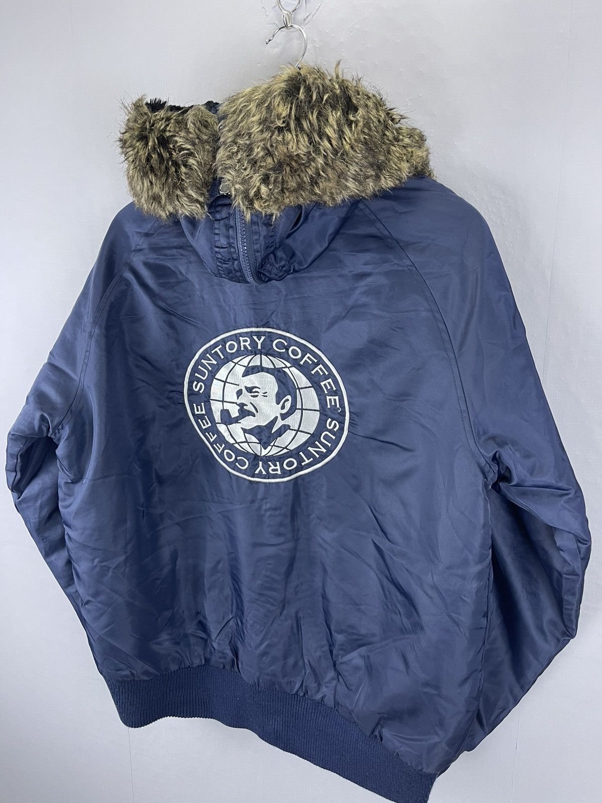 Vintage Vintage Suntory Coffee Faux Fur Hoodie Bomber Size US L / EU 52-54 / 3 - 5 Thumbnail