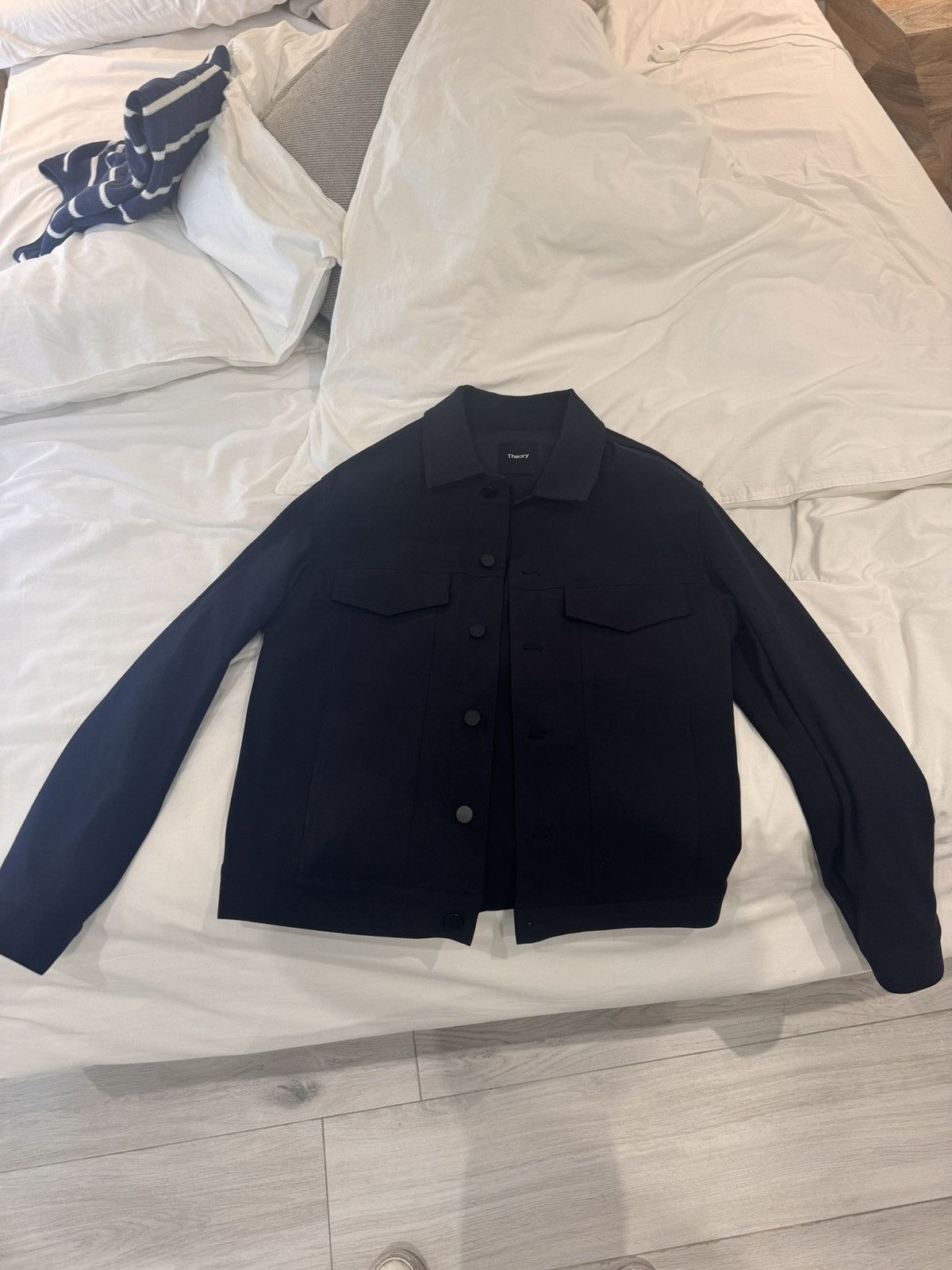 Theory Theory Navy Blue Trucker Jacket Size US M / EU 48-50 / 2 - 1 Preview