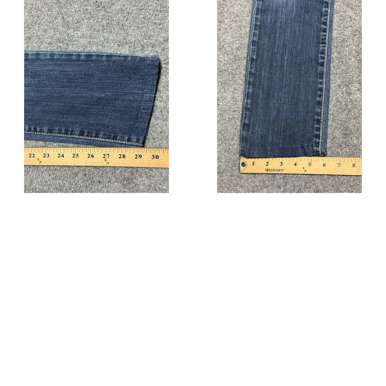 Denime Super Rifle Jeans Mens 30x29 Blue Denim Straight Regular 5-Pocket Distressed Button Zip Rise Low Inseam 29" Waist 30" Cotton Denim Vintage No Size US 30 / EU 46 - 9 Thumbnail