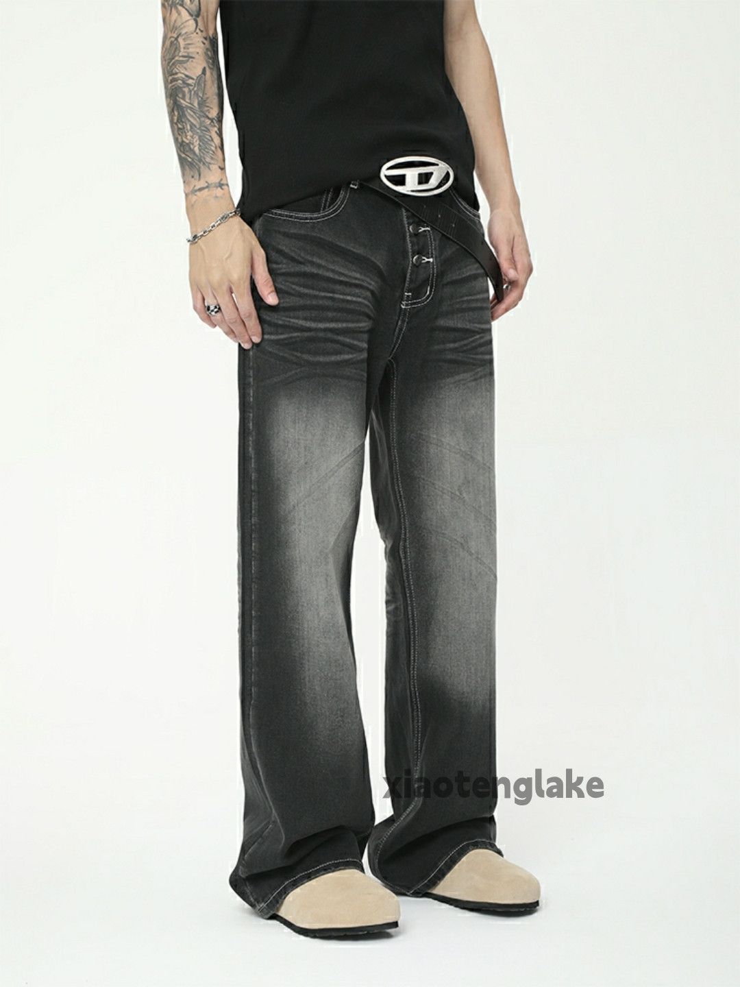 Jean × Vintage washed faded cleanfit yuppie y2k loose baggy jeans Size US 32 / EU 48 - 2 Thumbnail