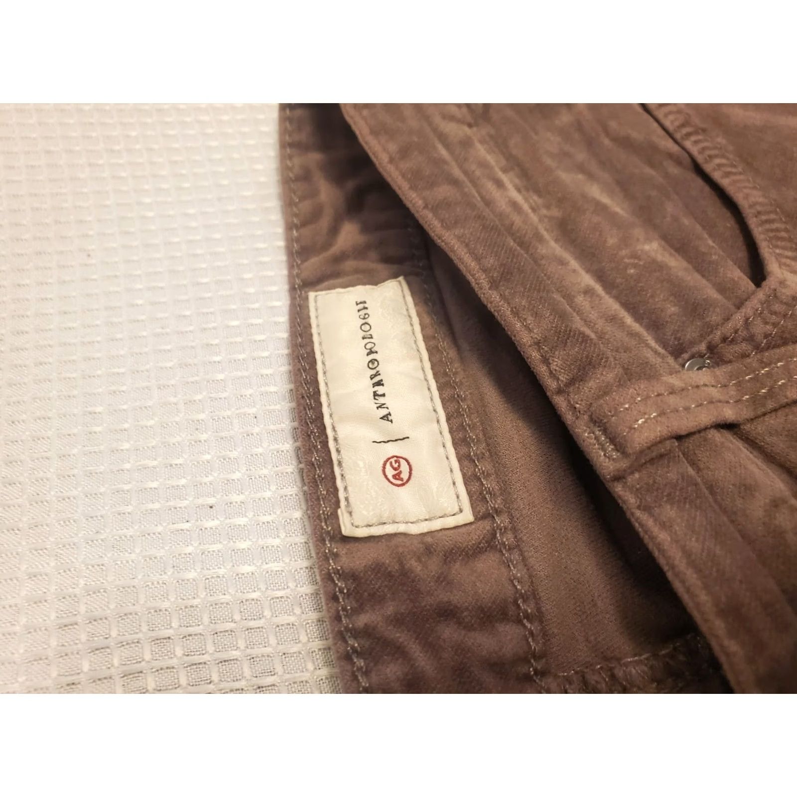 Anthropologie AG Adriano Goldschmied Pants Womens Sz 27P Mauve Velvet Stevie Ankle Slim Size ONE SIZE - 5 Thumbnail