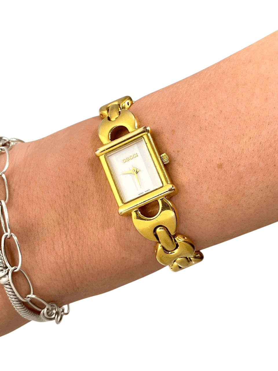 Gucci Gucci GG Horsebit Chain Gold Plated Tank Watch Vintage Size ONE SIZE - 8 Thumbnail