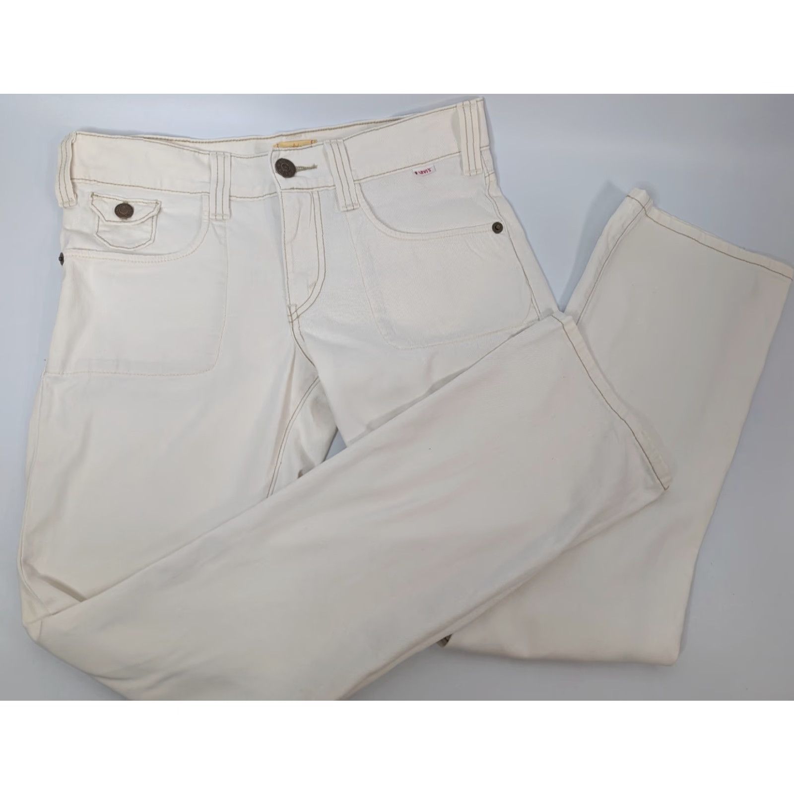 Levi's Levi's Pants Shirt Twills Utility Cotton White Cream Chino Women Size 6 Regular Mid Rise Pants Casual Vintage? No. Size 28" / US 6 / IT 42 - 2 Thumbnail